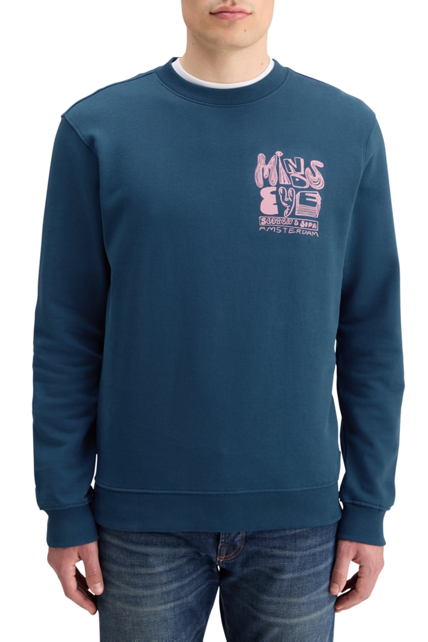 LEFT CHEST ARTWORK SWEATSHIRT HERITAGE BLUE 1