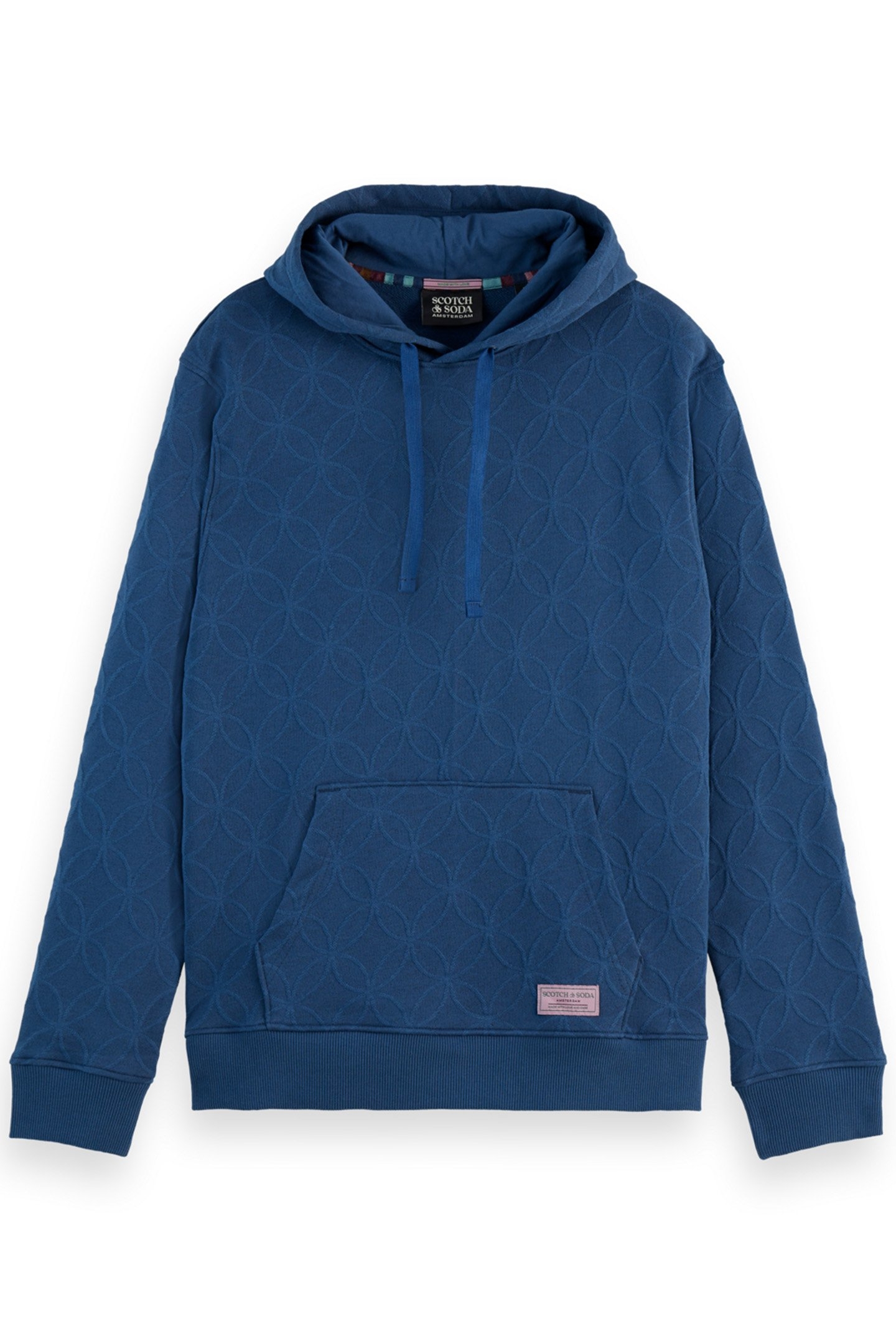 JACQUARD TERRY HOODIE HERITAGE BLUE 3