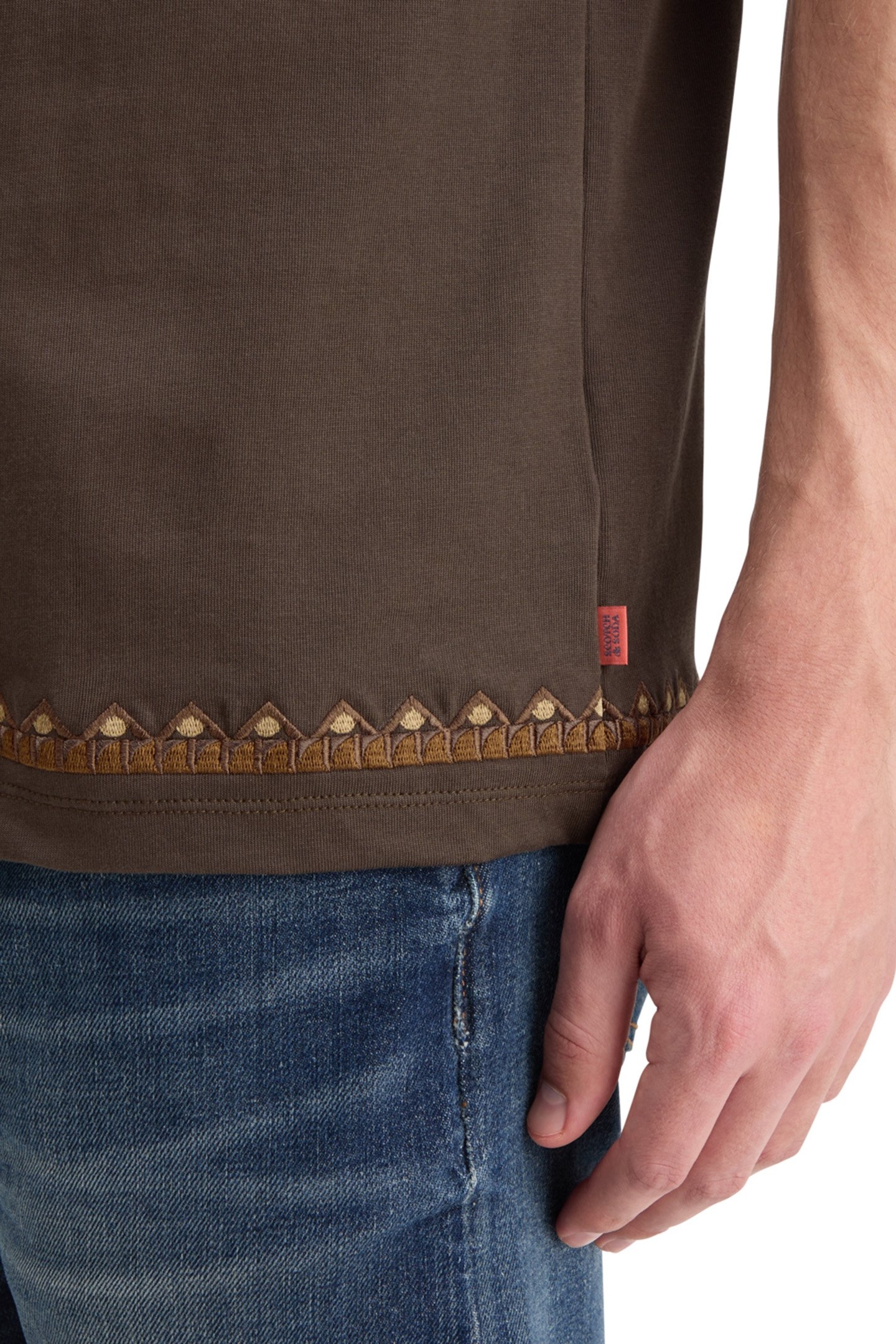 RELAXED FIT EMBROIDERY T-SHIRT COFFEE 7