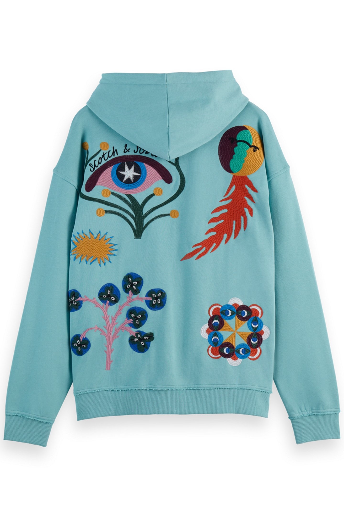 EMBROIDERY ARTWORK HOODIE PACIFIC BLUE 2