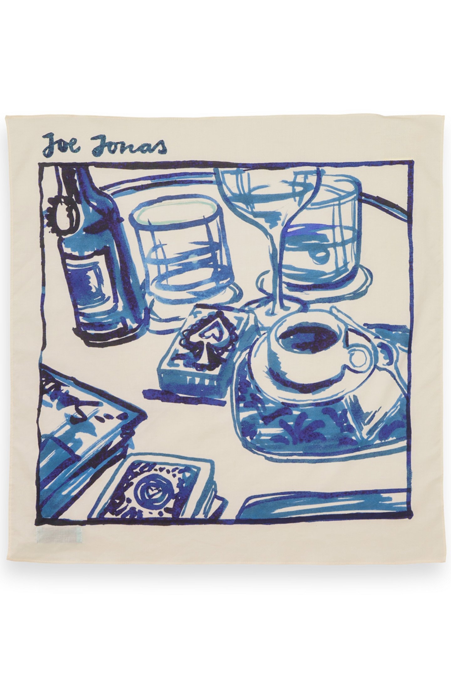 JOE JONAS X SCOTCH SODA PRINTED BANDANA SWAN 2