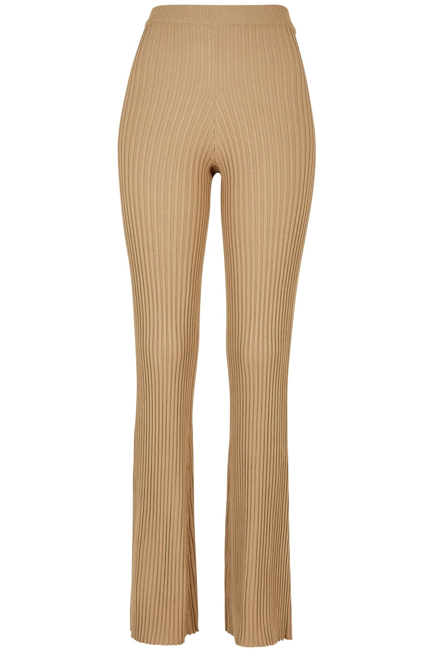 LADIES FLARED RIB KNIT LEGGINGS UNIONBEIGE 1