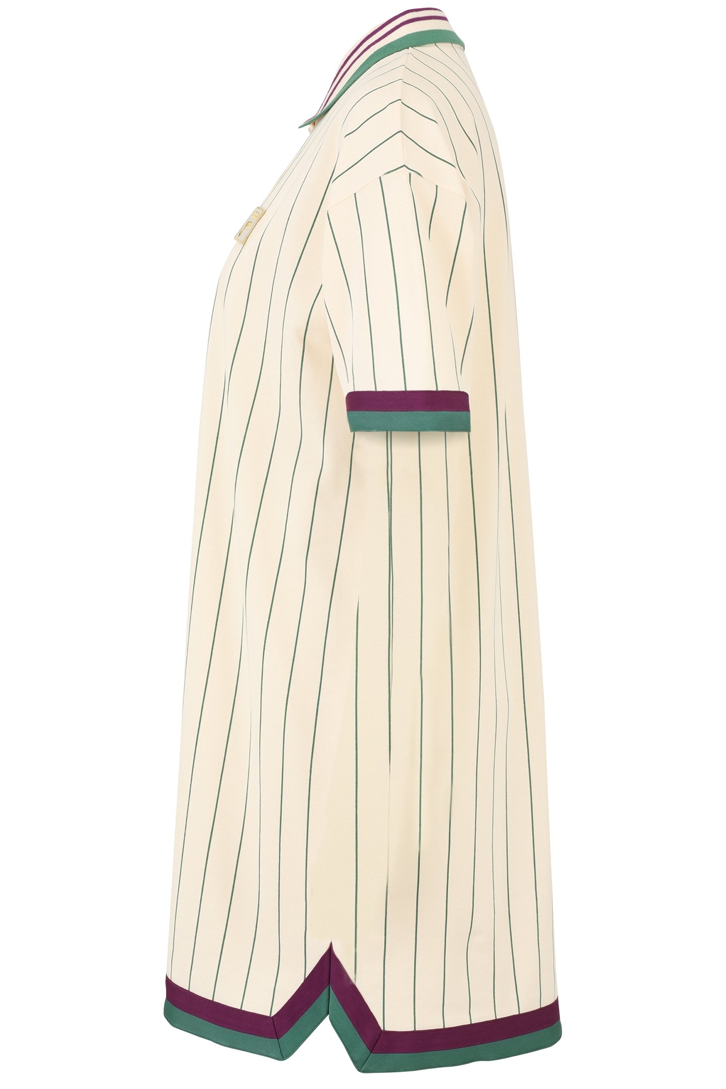 LAVINIA STRIPED OVERSIZED POLO DRESS ANTIQUE WHITE/FIR STRIP 6