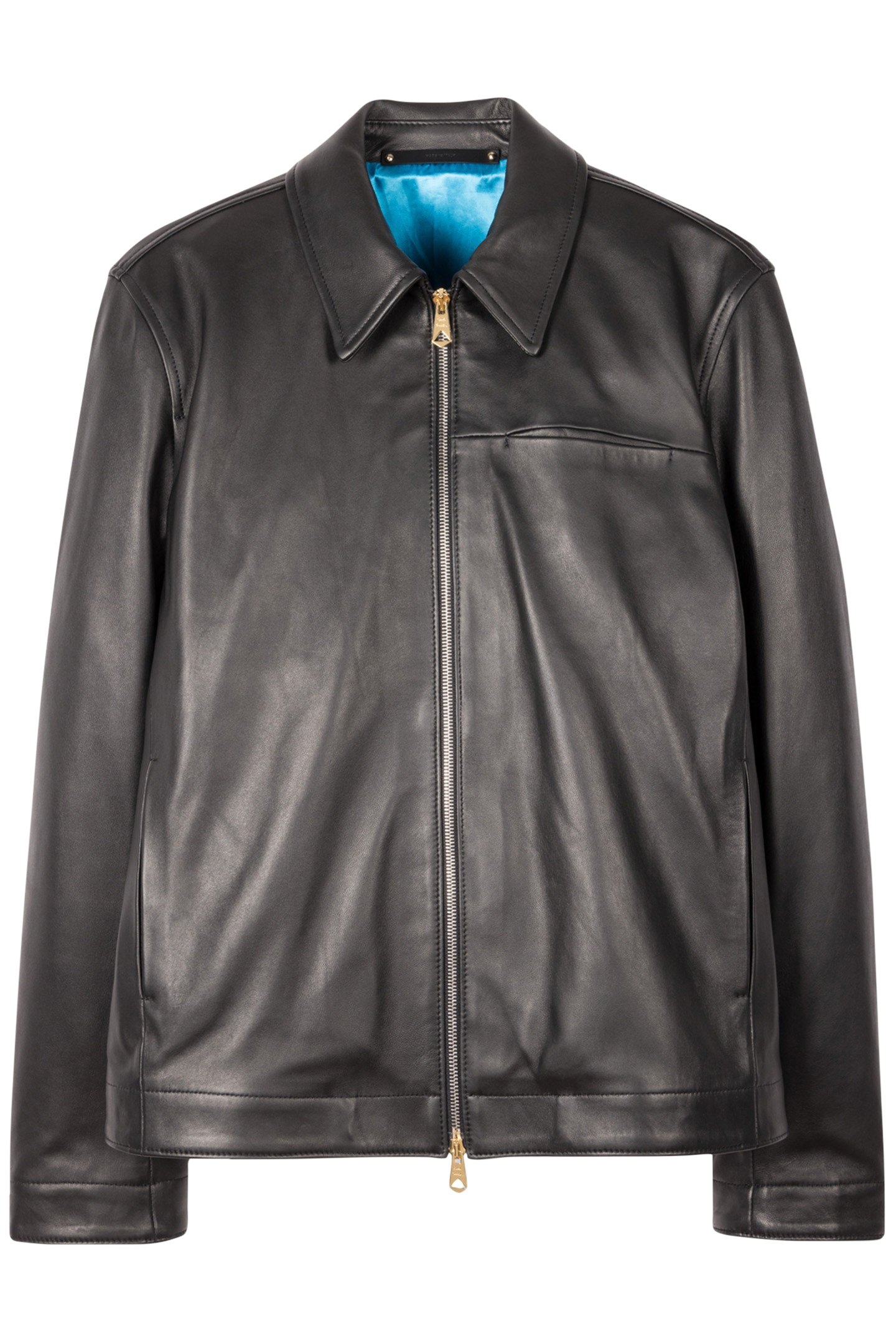 LEATHER ZIP FRONT JACKET BLACK 4