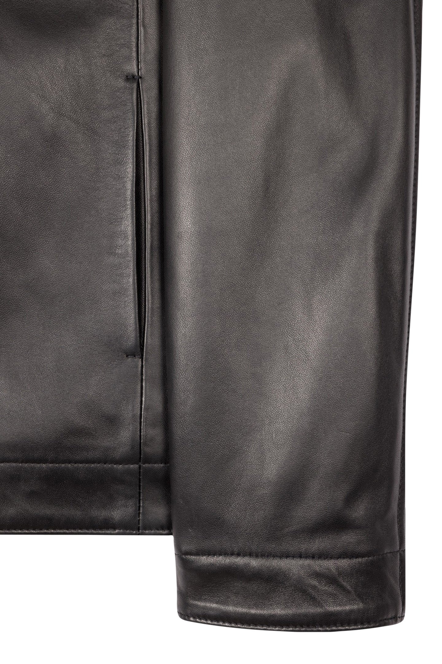 LEATHER ZIP FRONT JACKET BLACK 7