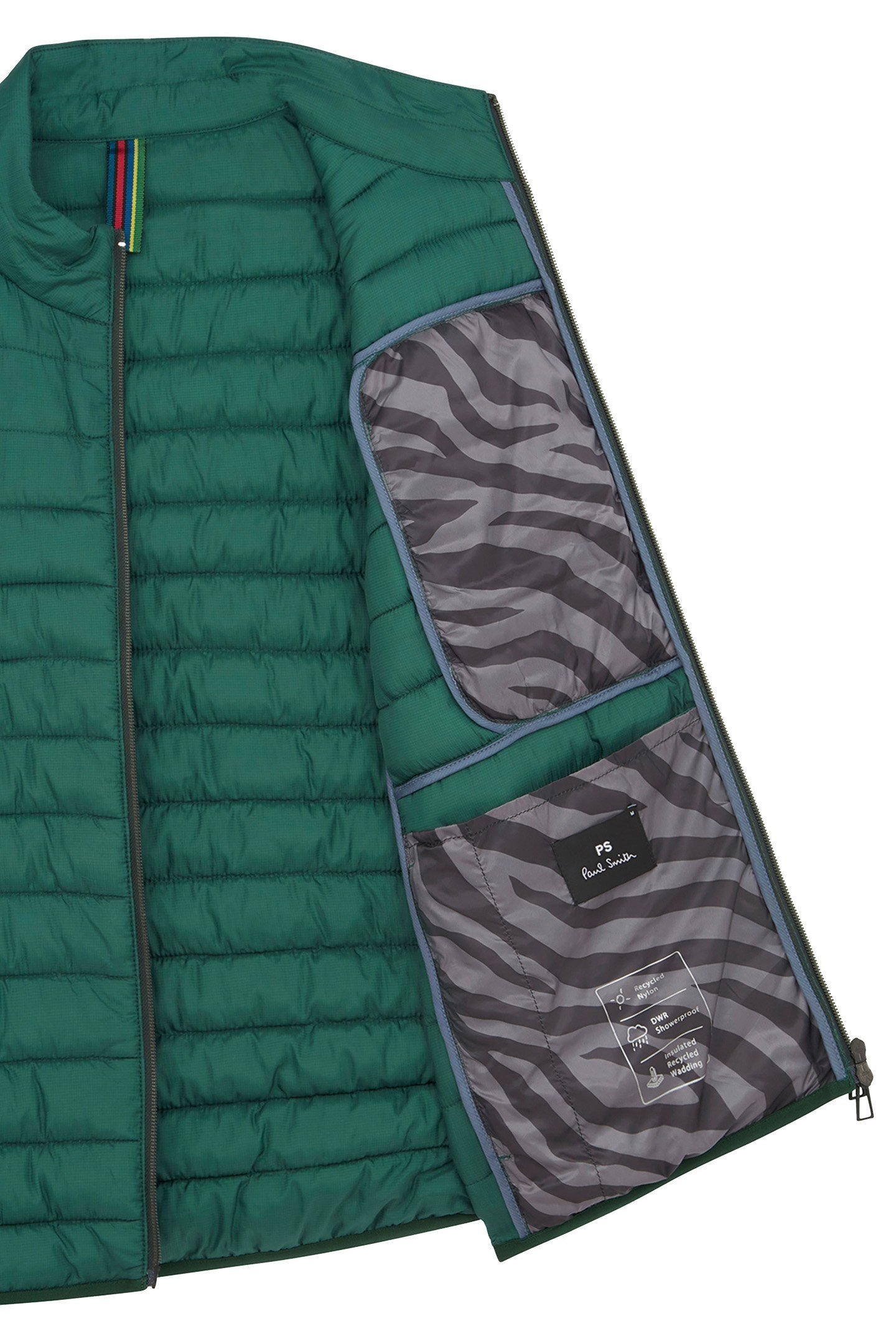 MENS FIBRE DOWN PADDED GILET BOTTLE GREEN 3