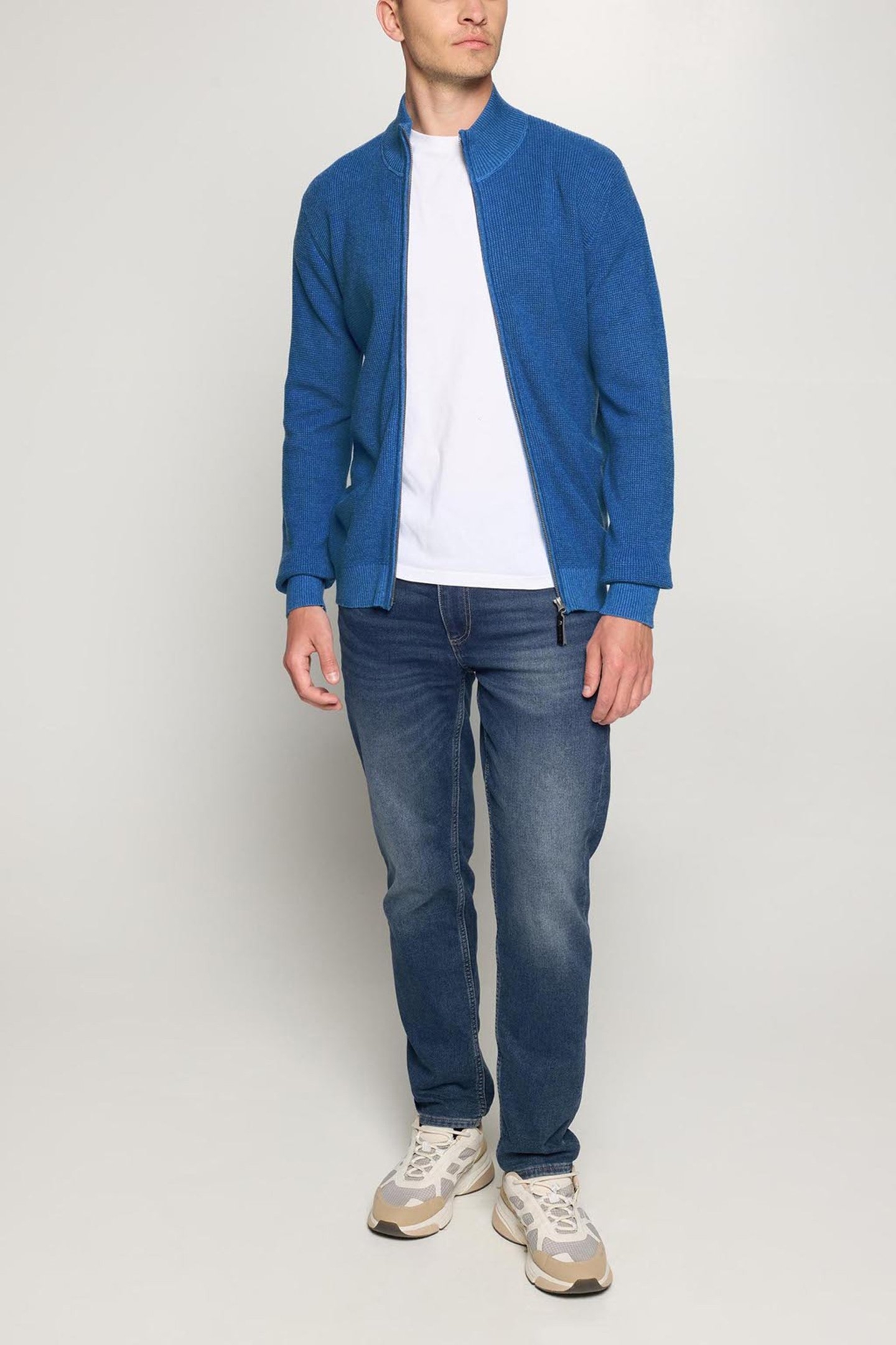 CONNORSI STRUCTURE CARDIGAN+ BLUE SLIP STREAM MEL 3