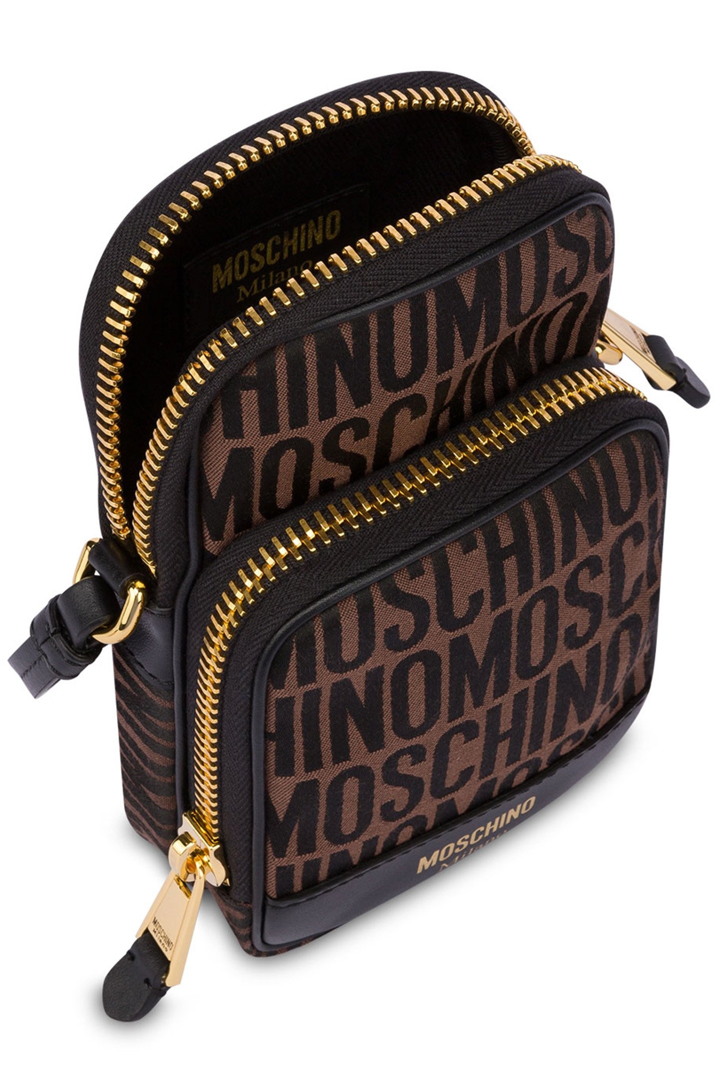 ALLOVER LOGO CELL PHONE BAG BROWN 3