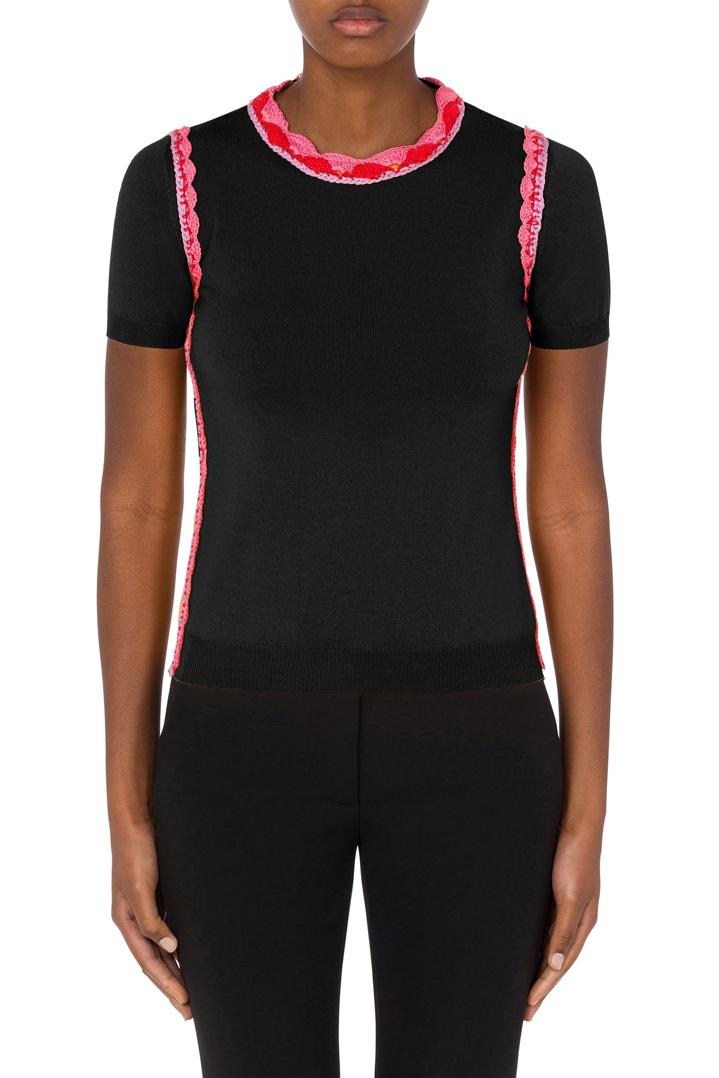 CROCHET DETAILS WOOL TOP BLACK 1