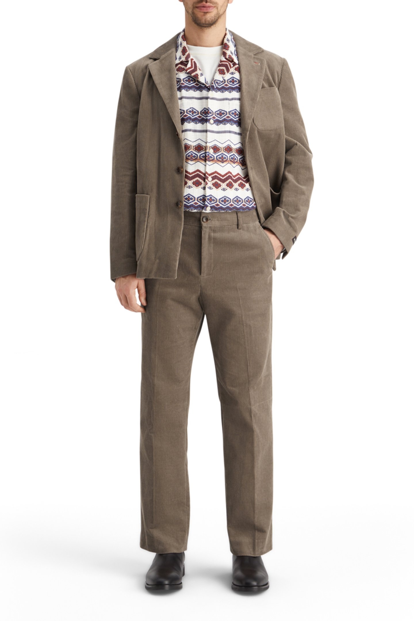 STRAIGHT FIT COTTON CORDUROY CHINO CAPPUCHINO 6