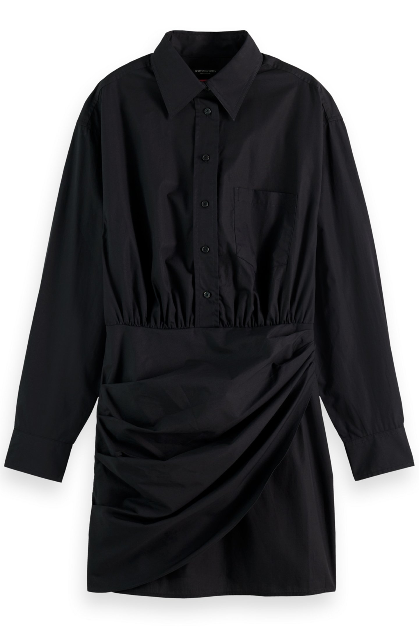 MINI POPLIN WRAP DRESS EVENING BLACK 1