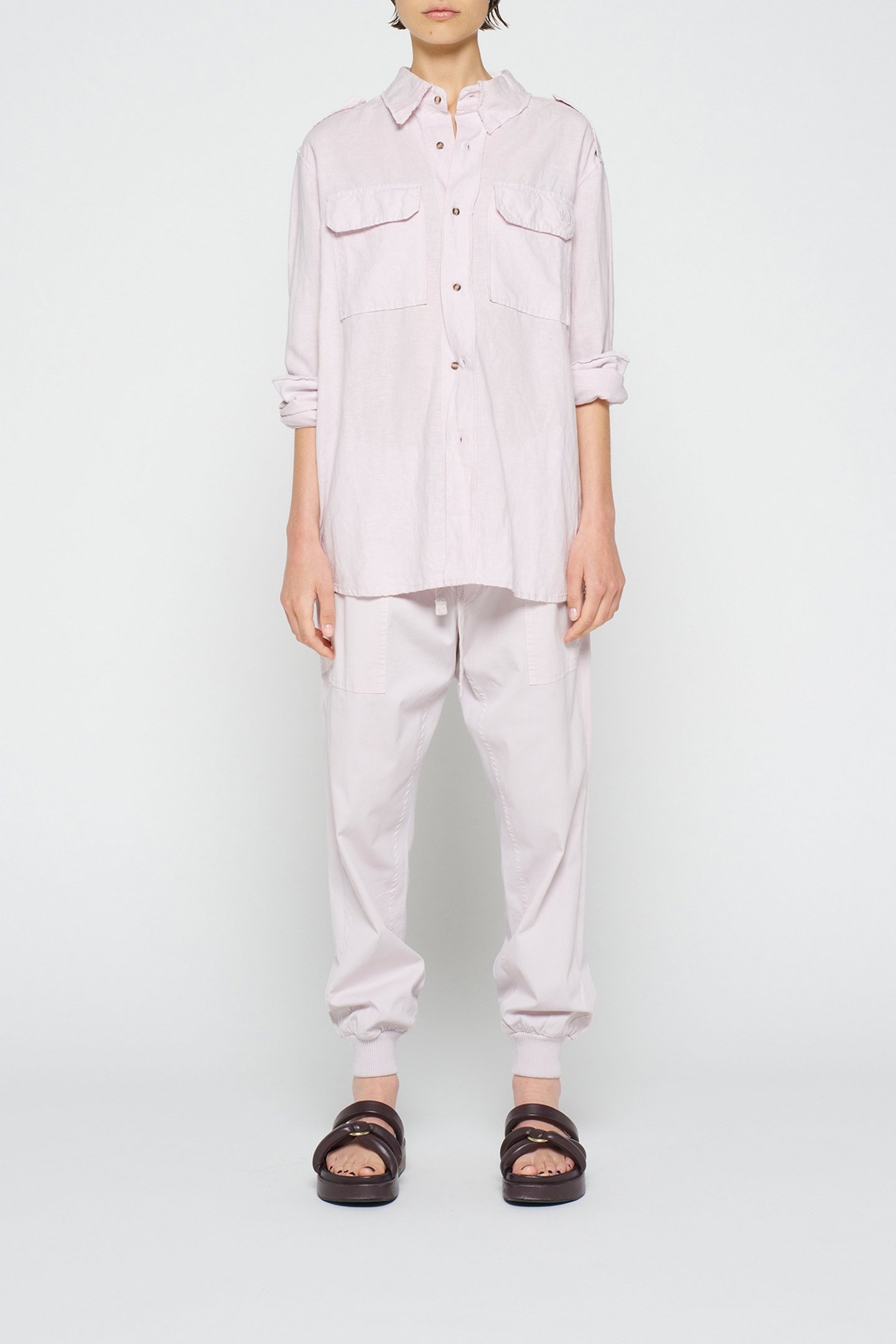 WASHED LINEN SHIRT PALE LILAC 2