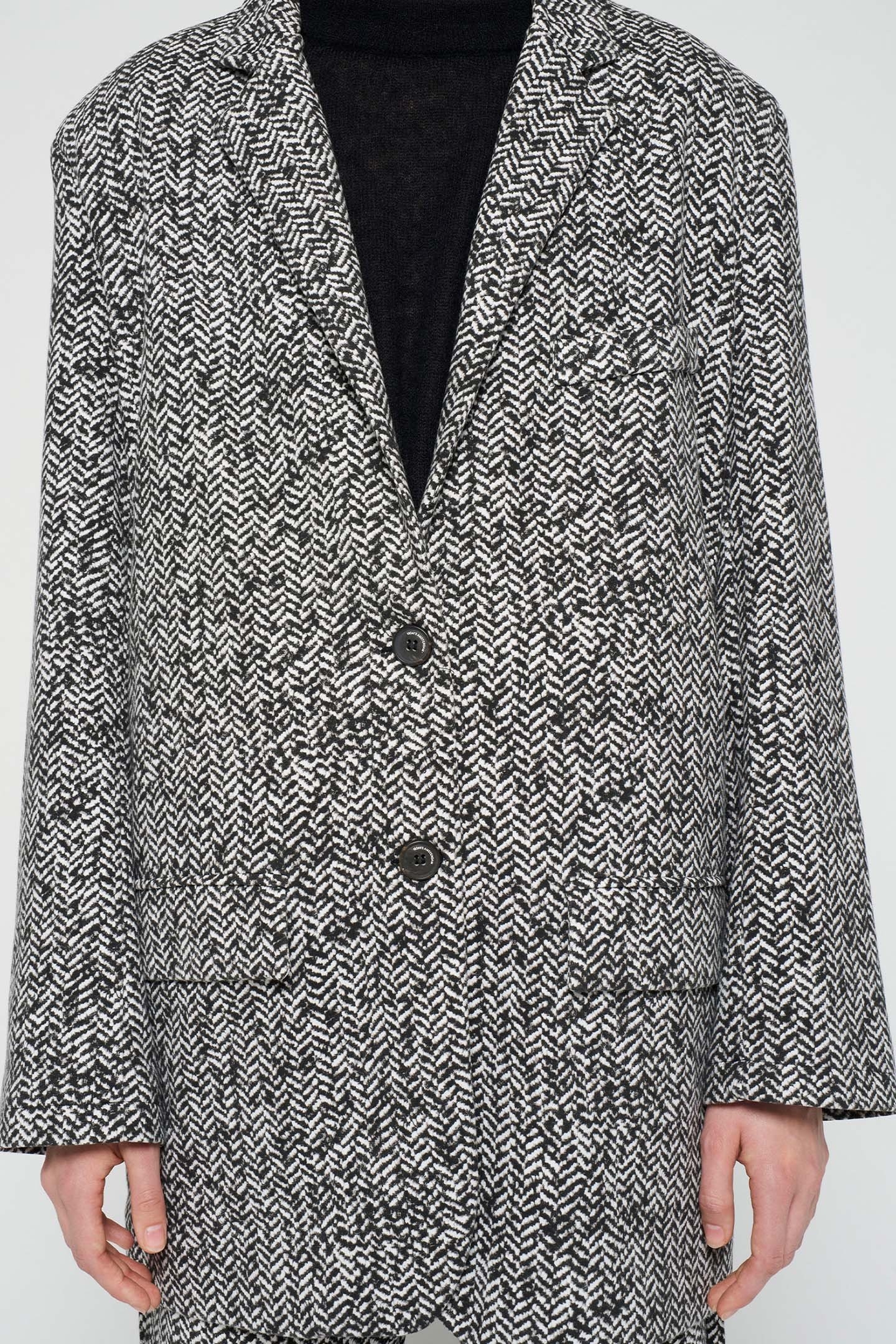 STATEMENT BLAZER HERRINGBONE BLACK 6