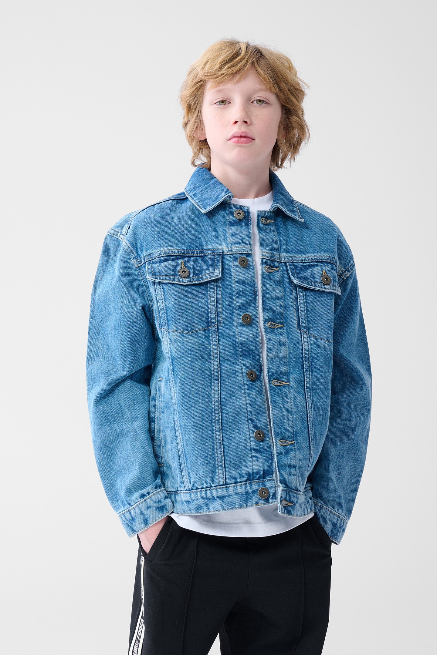 BAM-SBSNESSENTIAL DENIM JACKET MEDIUMSTONE 1