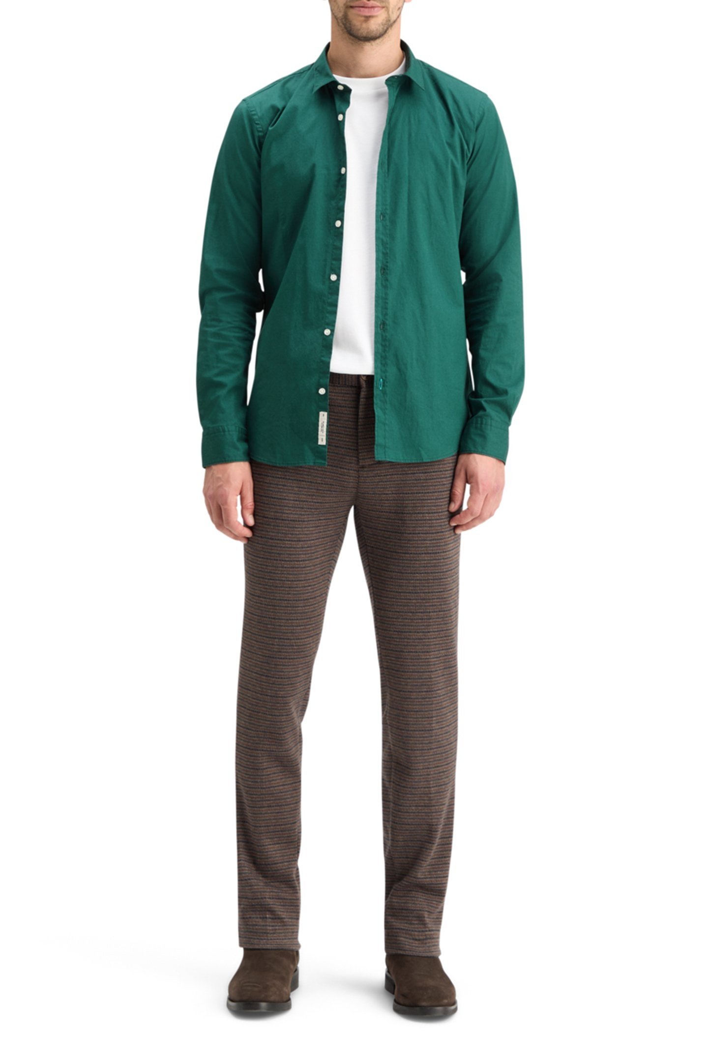 MOTT - KNITTED SLIM FIT CHINO NIGHT BROWN MINI CHECK 6