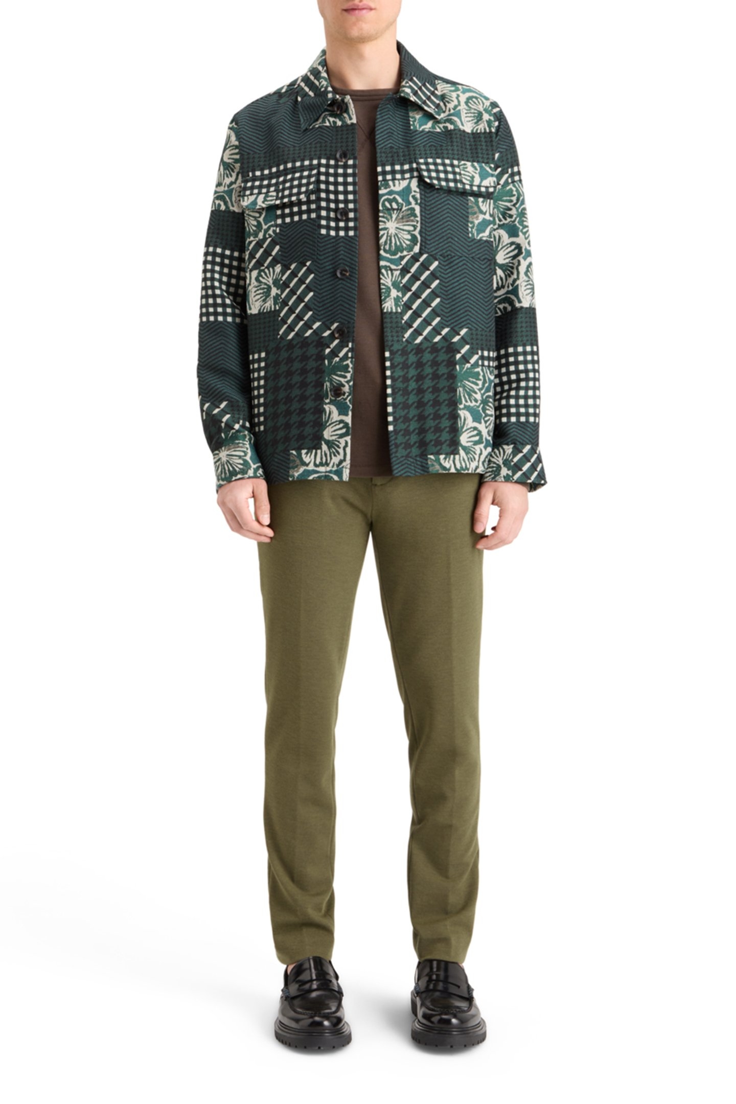 MOTT - KNITTED SLIM FIT CHINO MOSS GREEN MELANGE 6