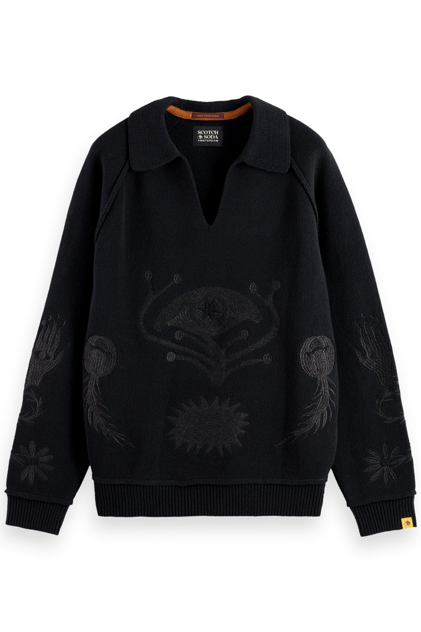 POLO LONG SLEEVES DROPPED SHOULDER SWEATER BLACK 4