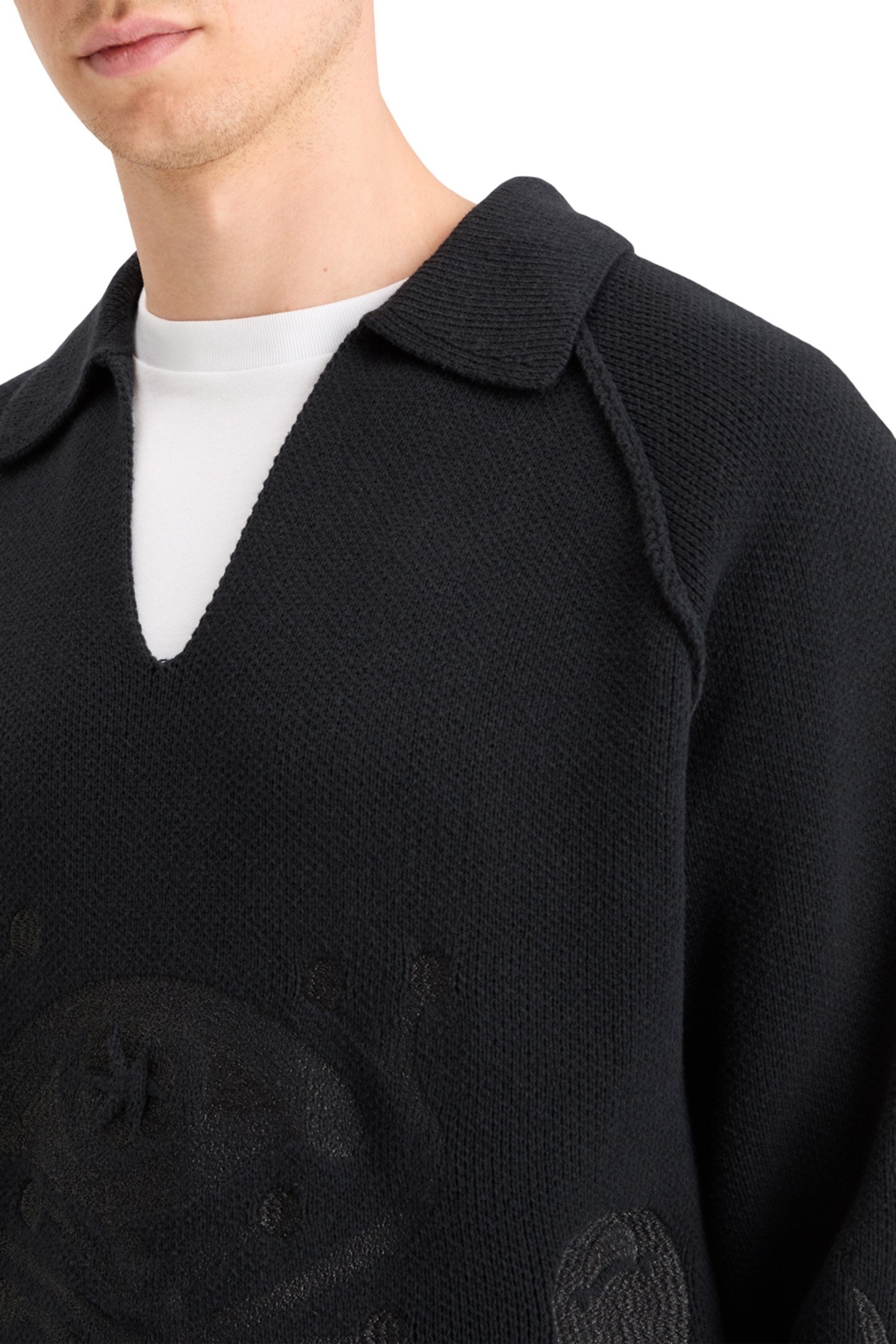 POLO LONG SLEEVES DROPPED SHOULDER SWEATER BLACK 7