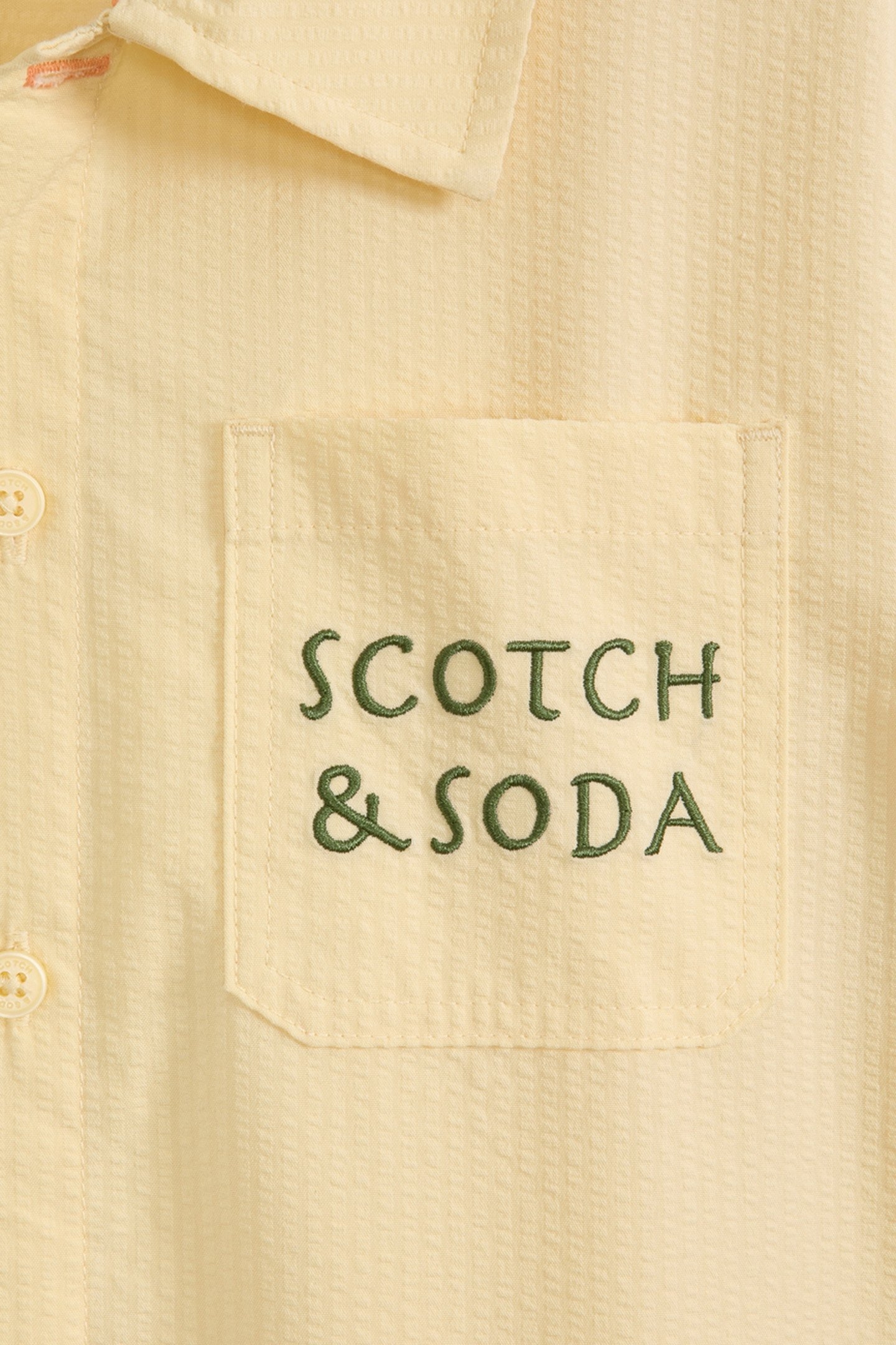 BOYS S&S SEERSUCKER BUTTON UP LT PASTEL YELLOW 4