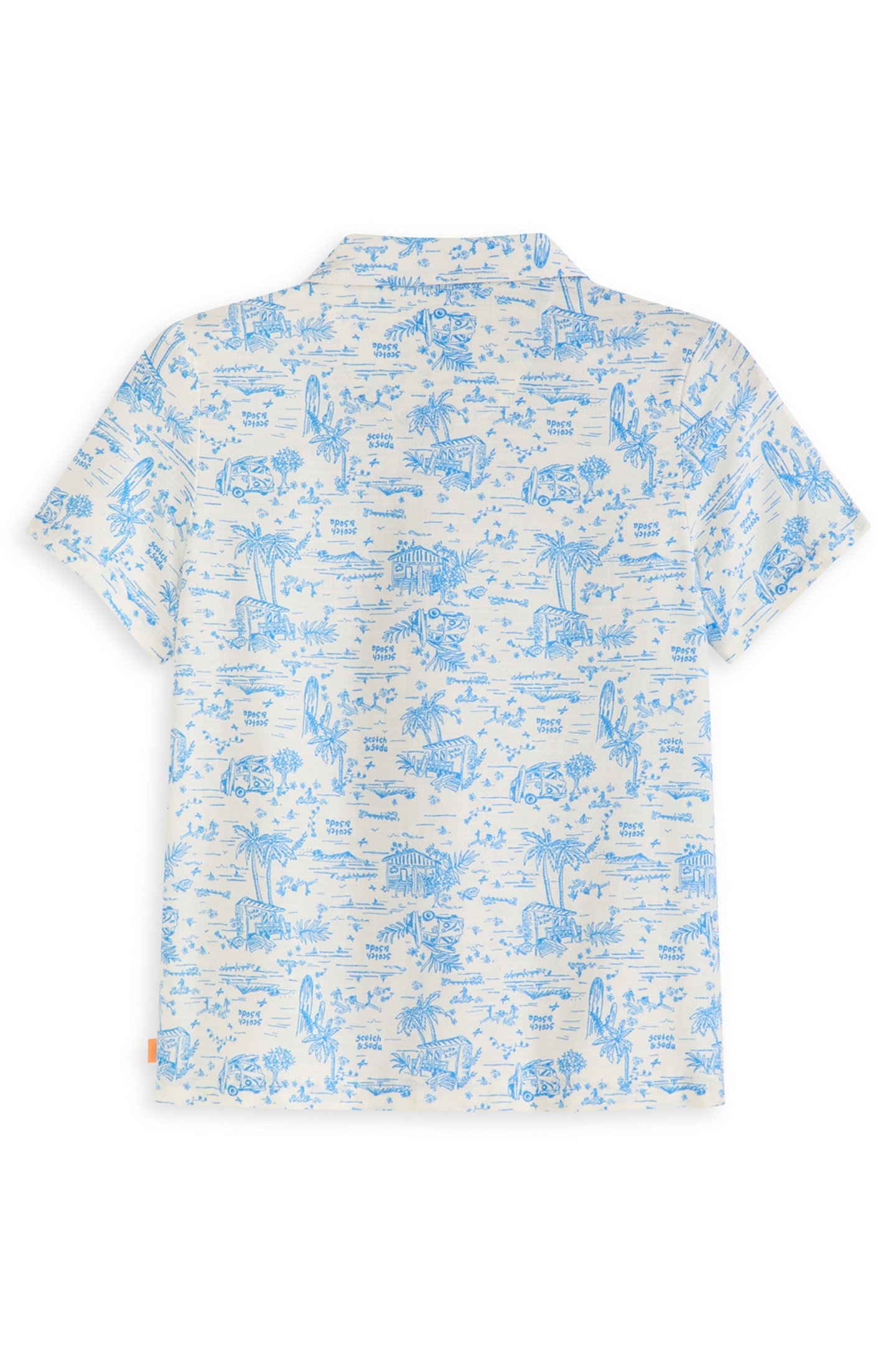 BOYS S&S PRINTED CAMP SHIRT NATURAL 2