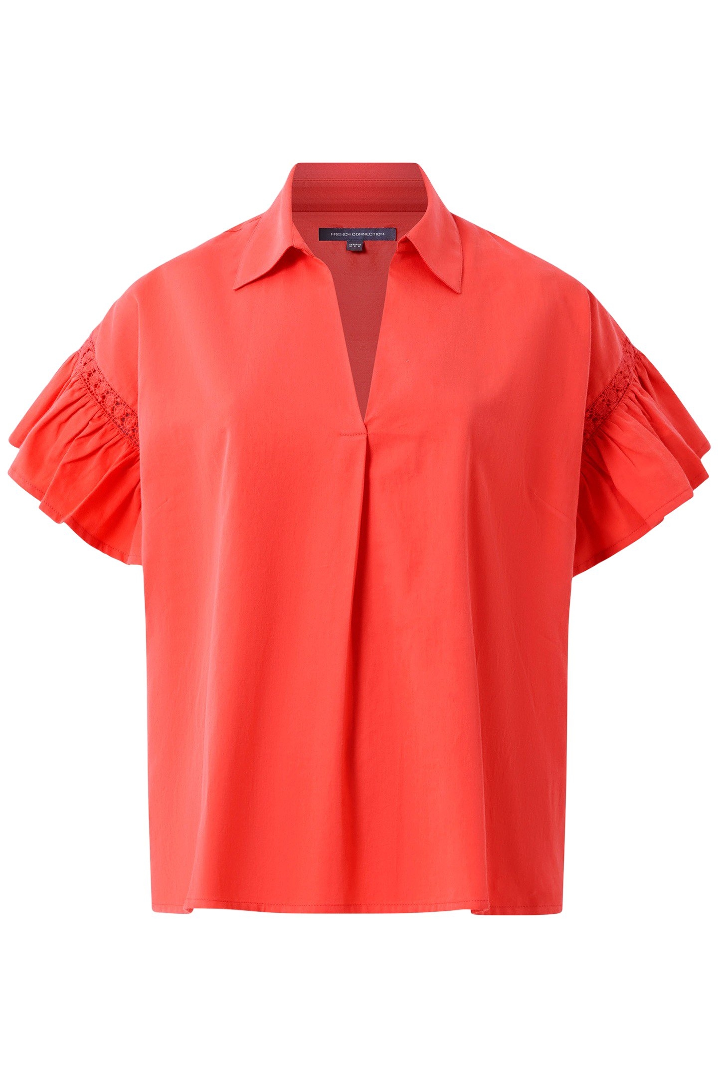 SINDEY COTTON S/S V NK SHIRT CAYENNE RED 4