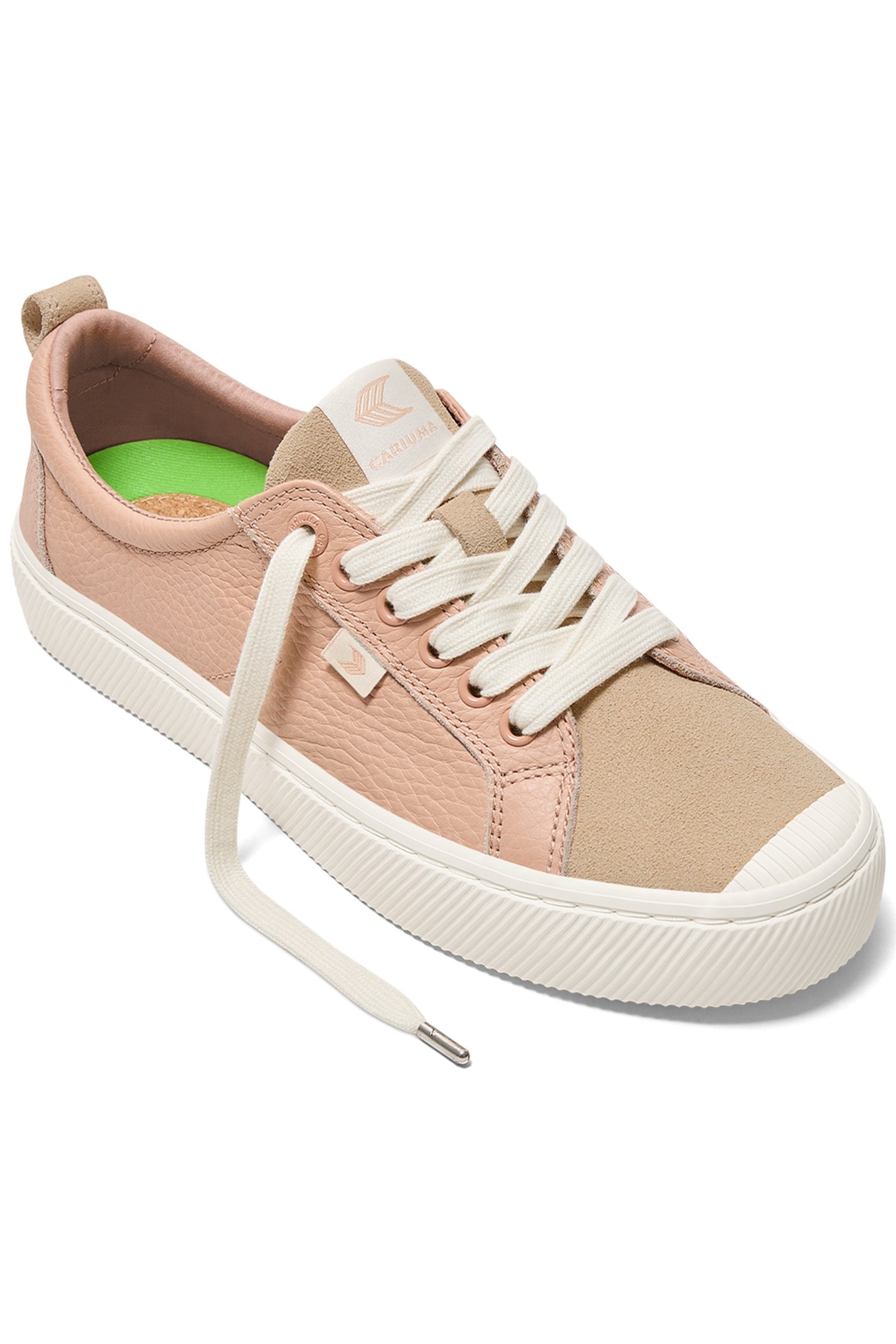 OCA LOW BEIGE PREMIUM LEATHER NUDE SUEDE SNEAKER 2