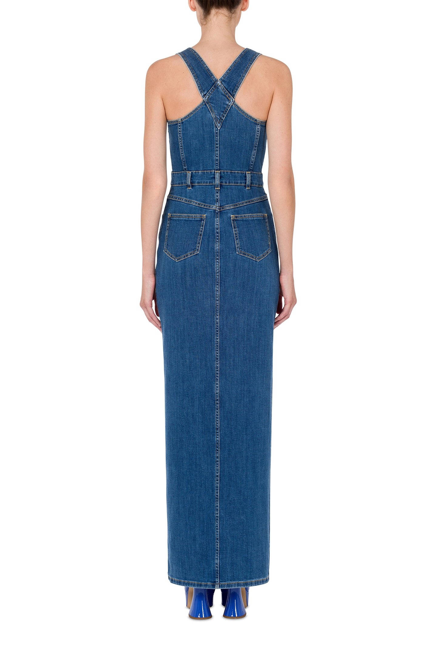 TEDDY BUTTONS DENIM DUNGAREES DRESS BLUE 2