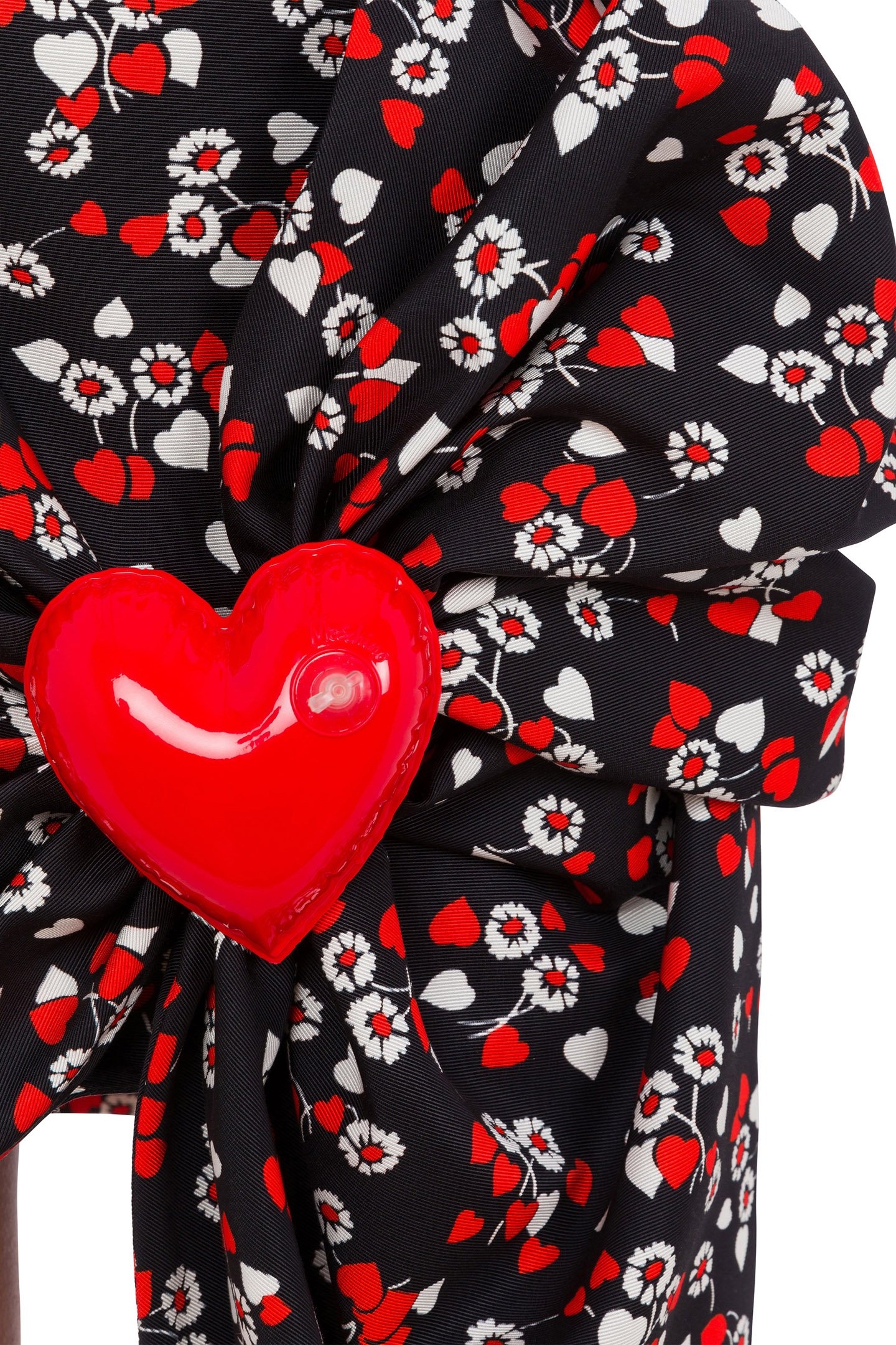 ALLOVER HEARTS & FLOWERS OTTOMAN MINISKIRT BLACK 4