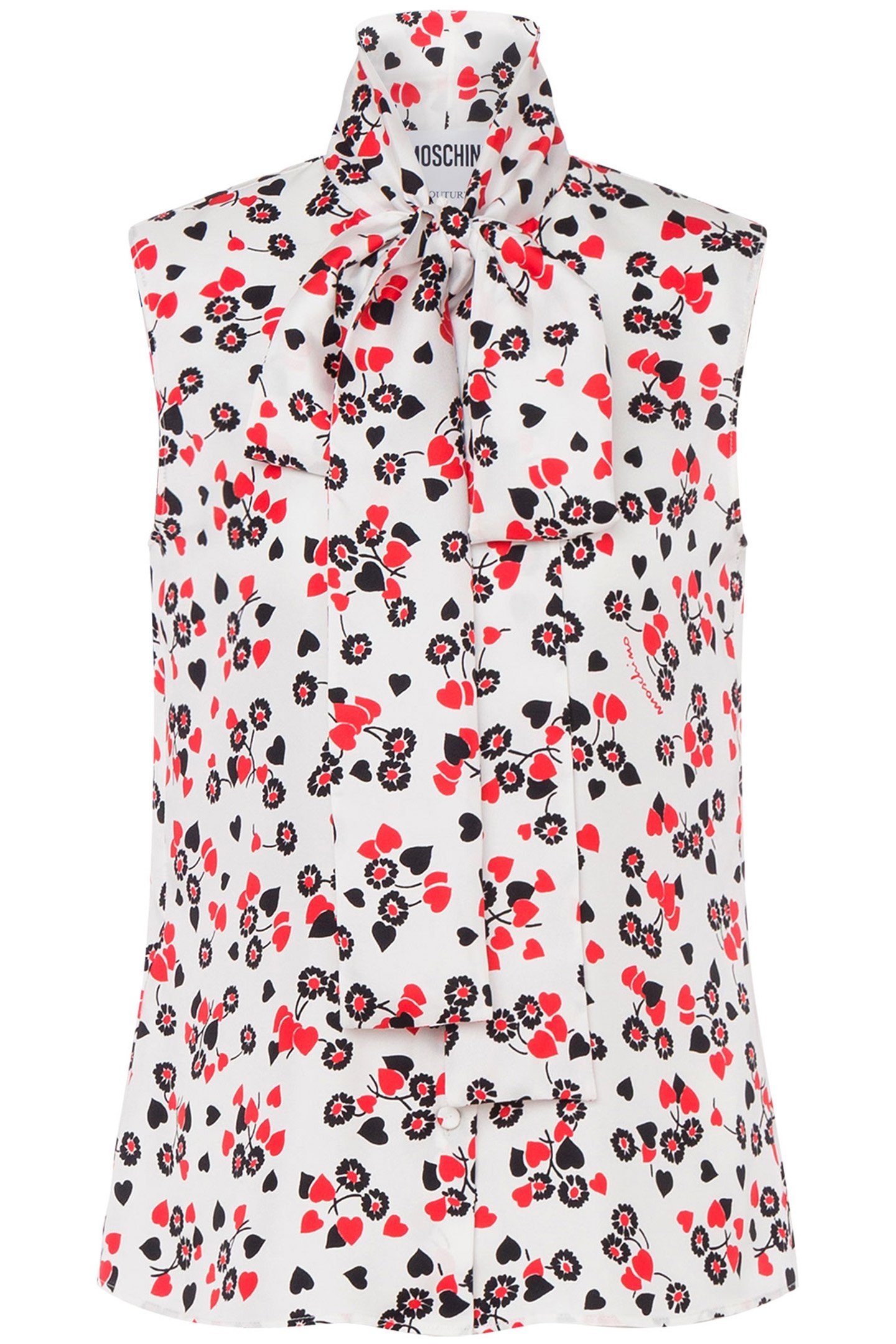 HEARTS & FLOWERS SILK TWILL TOP WHITE 3