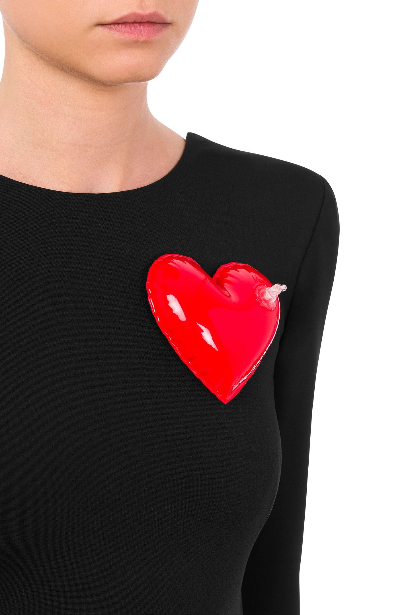 INFLATABLE HEART DOUBLE JERSEY DRESS BLACK 4