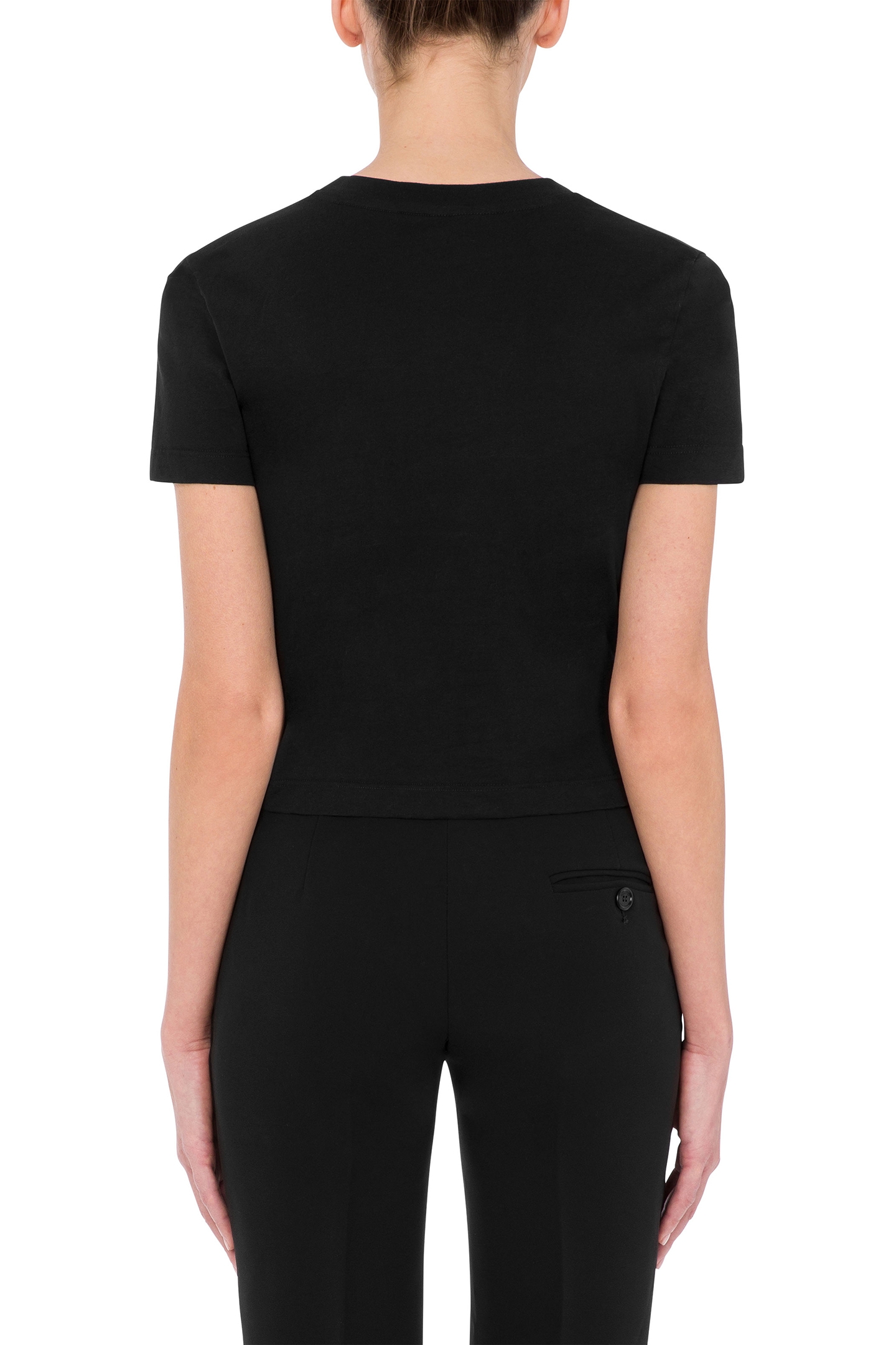 INFLATABLE HEART ORGANIC JERSEY CROPPED T-SHIRT BLACK 2