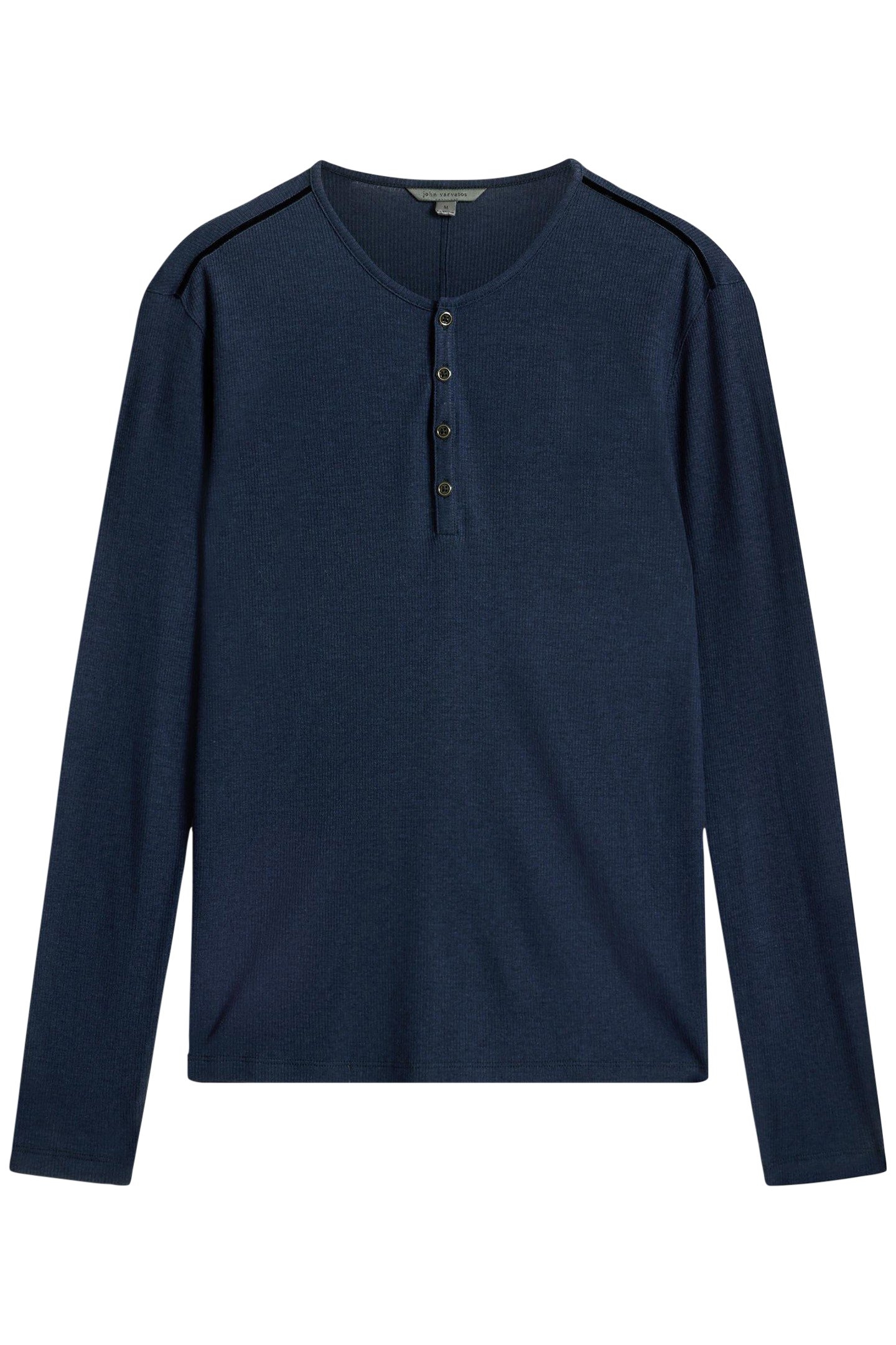 CARVER REGULAR FIT LS HENLEY INK BLUE 2