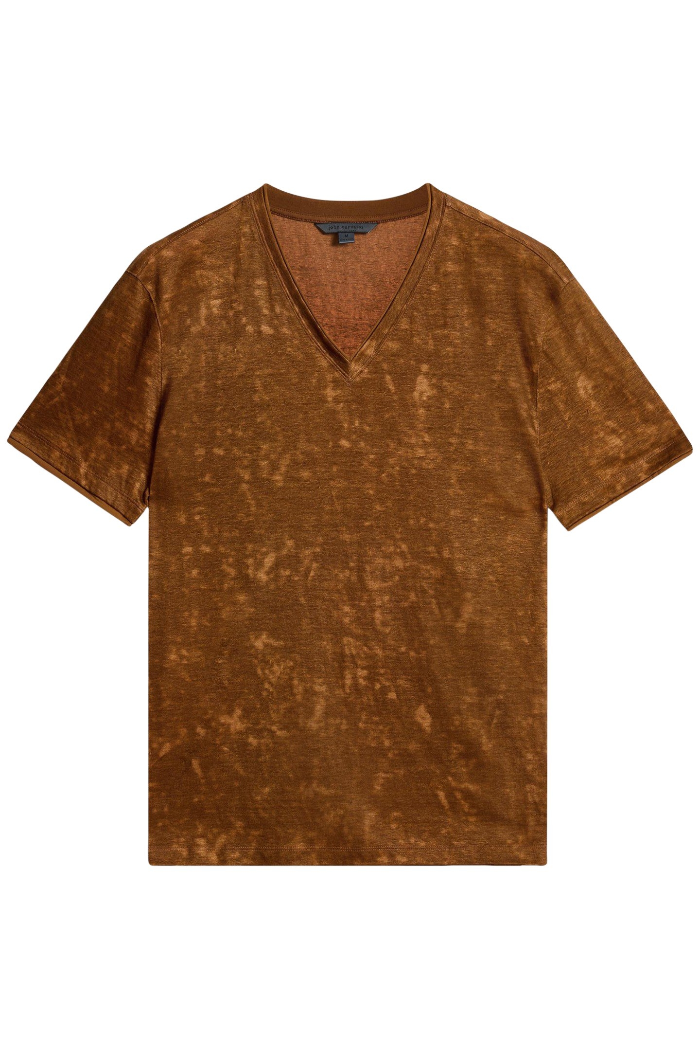 WOOSTER SLIM FIT SS LINENV-NECK SIENNA BROWN 2