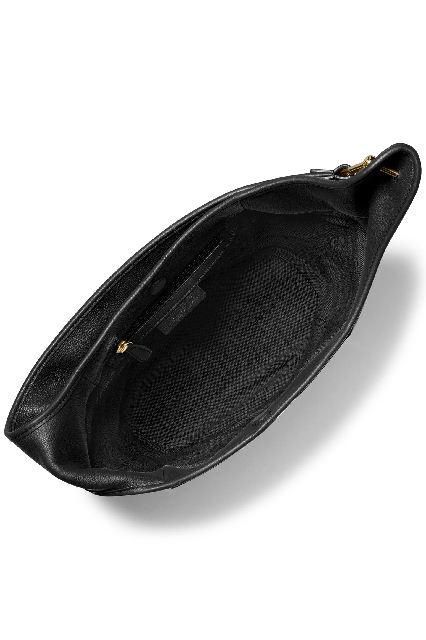 SLOUCHED LEATHER SHOULDER BAG IN BLACK 4