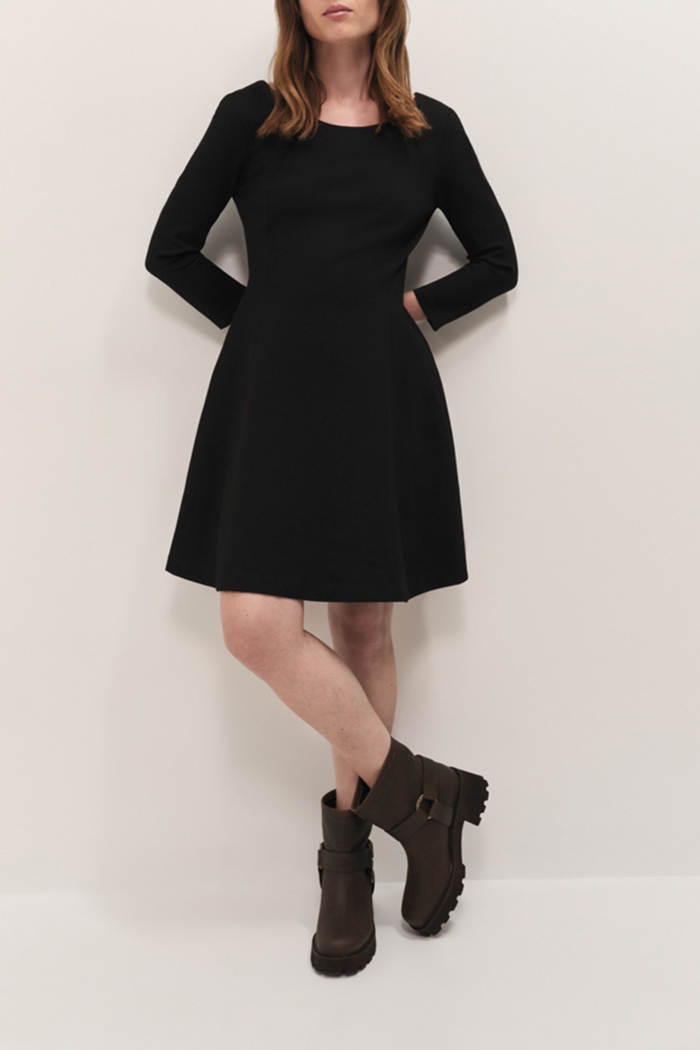 RYM - BLACK SKATER DRESS MILANO KNIT 2