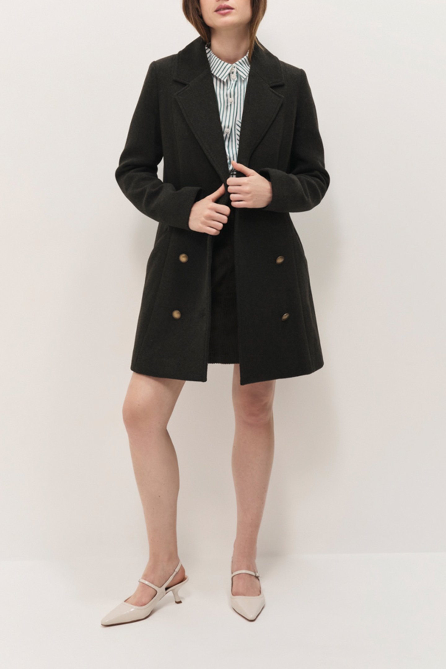 DIMA - KHAKI PEA COAT 3