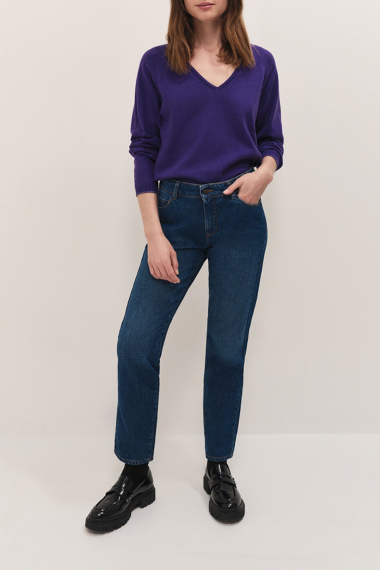 TOWSVILLE - INTARSIA PURPLE KNITTED JUMPER LUREX DANCER BACK 3