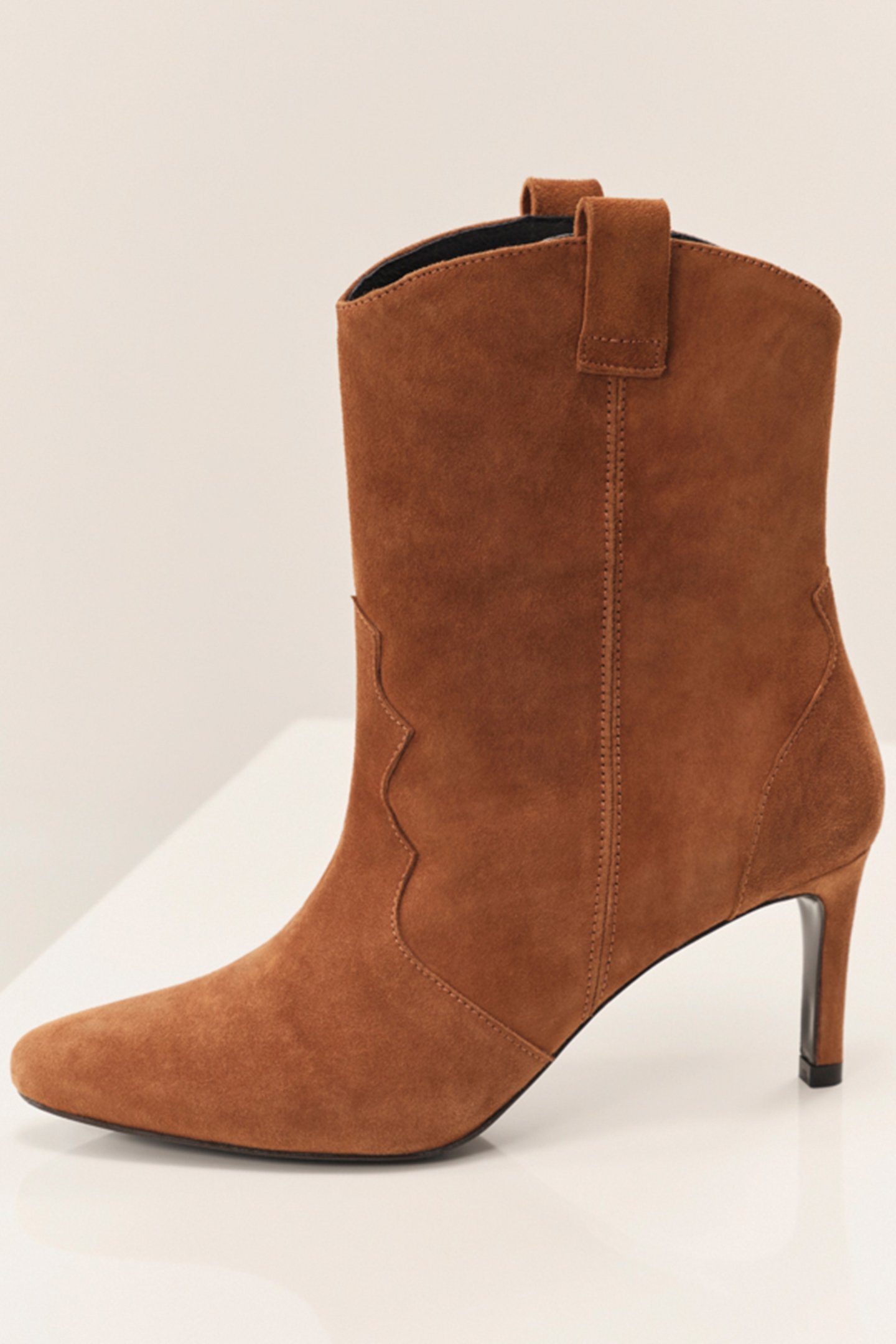 O.CALA - SUEDE TOFFEE HEEL BOOTS 1