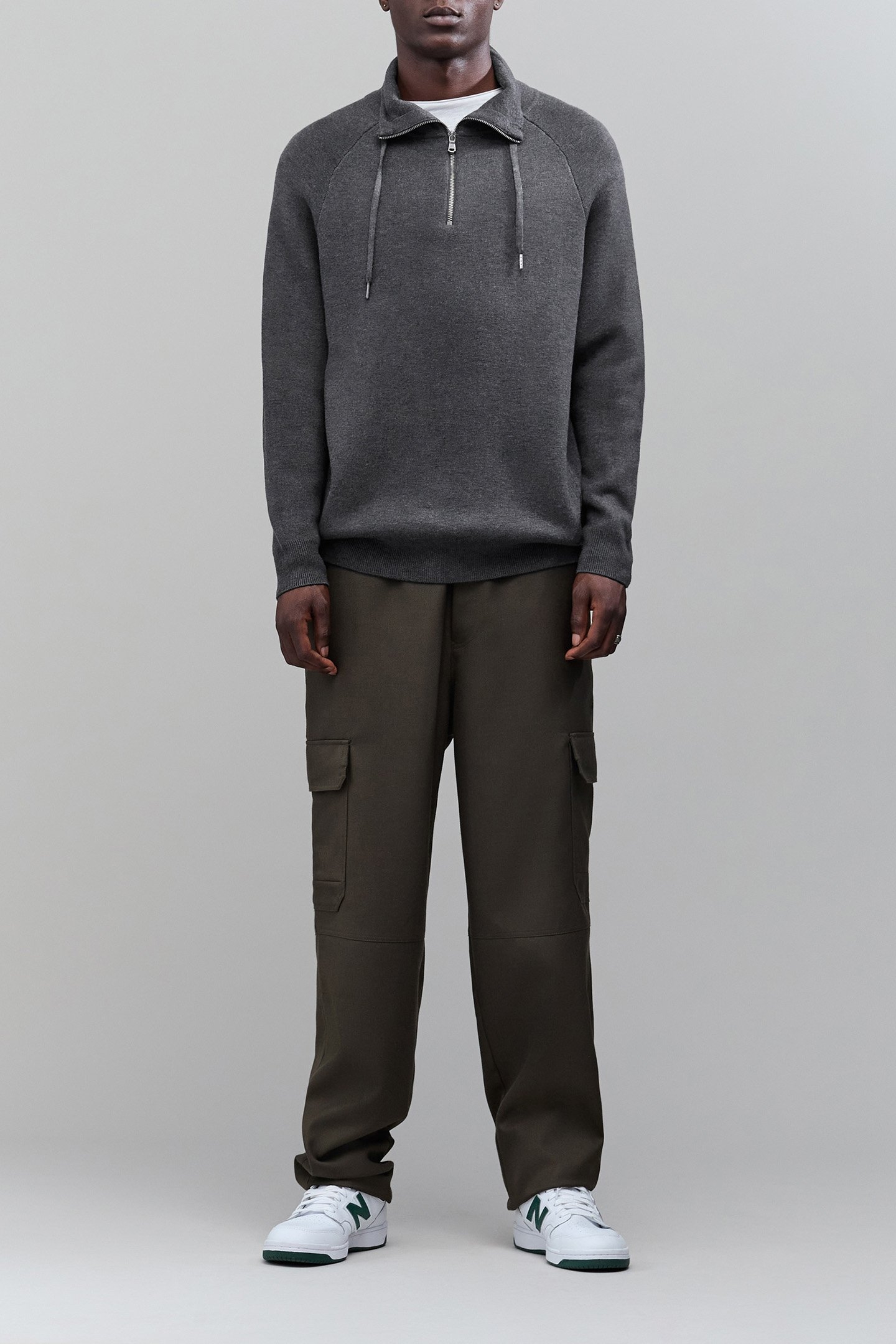 CONCRETE KNIT TRUCKER-NECK SWEATER 3