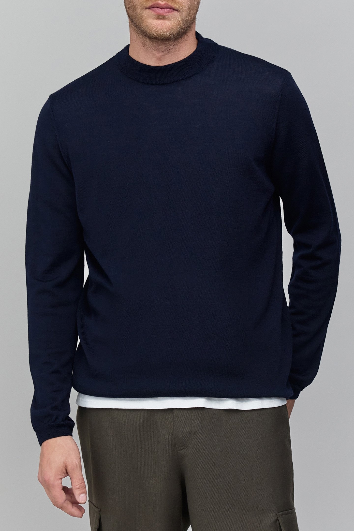 NAVY CREW NECK SWEATER 1