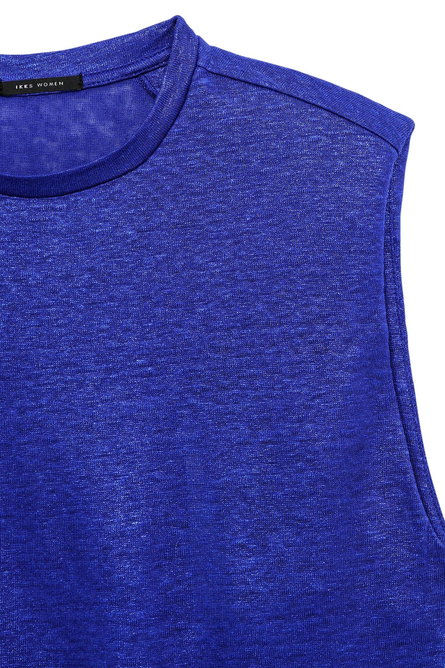 ELECTRIC BLUE LINEN FOIL KNIT TEE-SHIRT 6