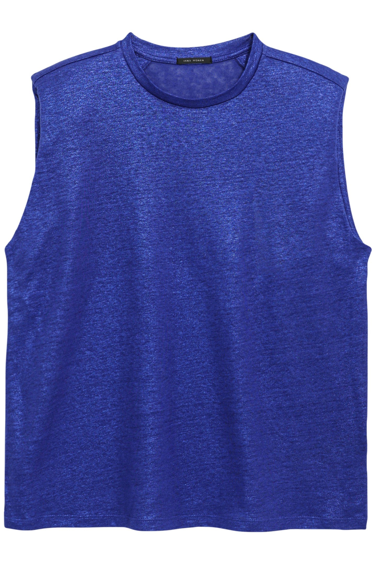ELECTRIC BLUE LINEN FOIL KNIT TEE-SHIRT 4