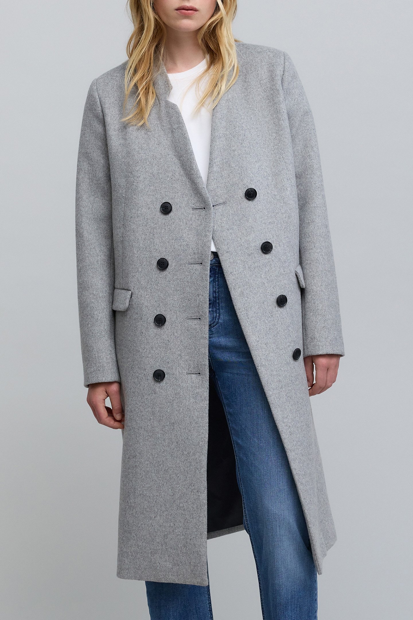 LONG GREY COAT WITH REMOVABLE LINING 1