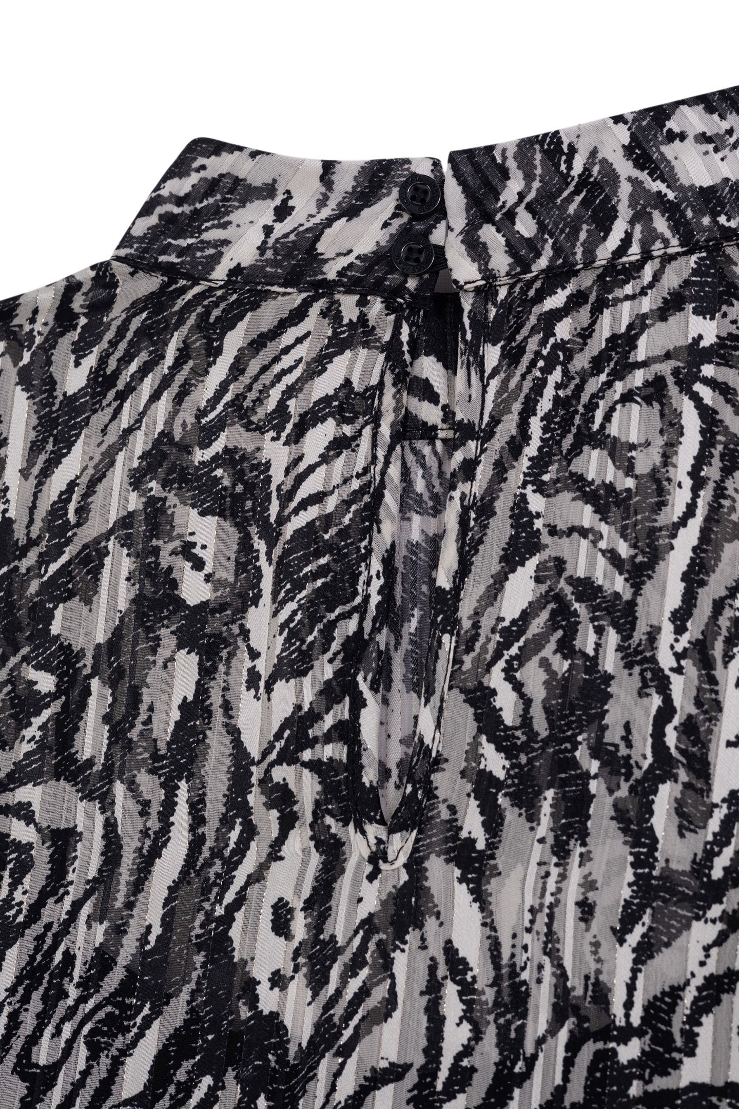 IVORY ZEBRA LUREX PRINT BLOUSE 5