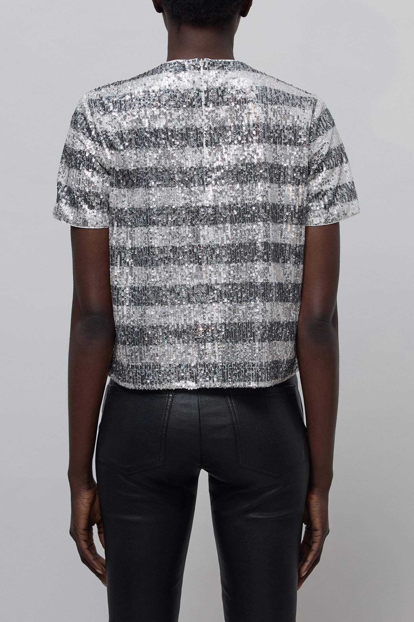 SEQUIN EMBROIDERED STRIPES TOP 2