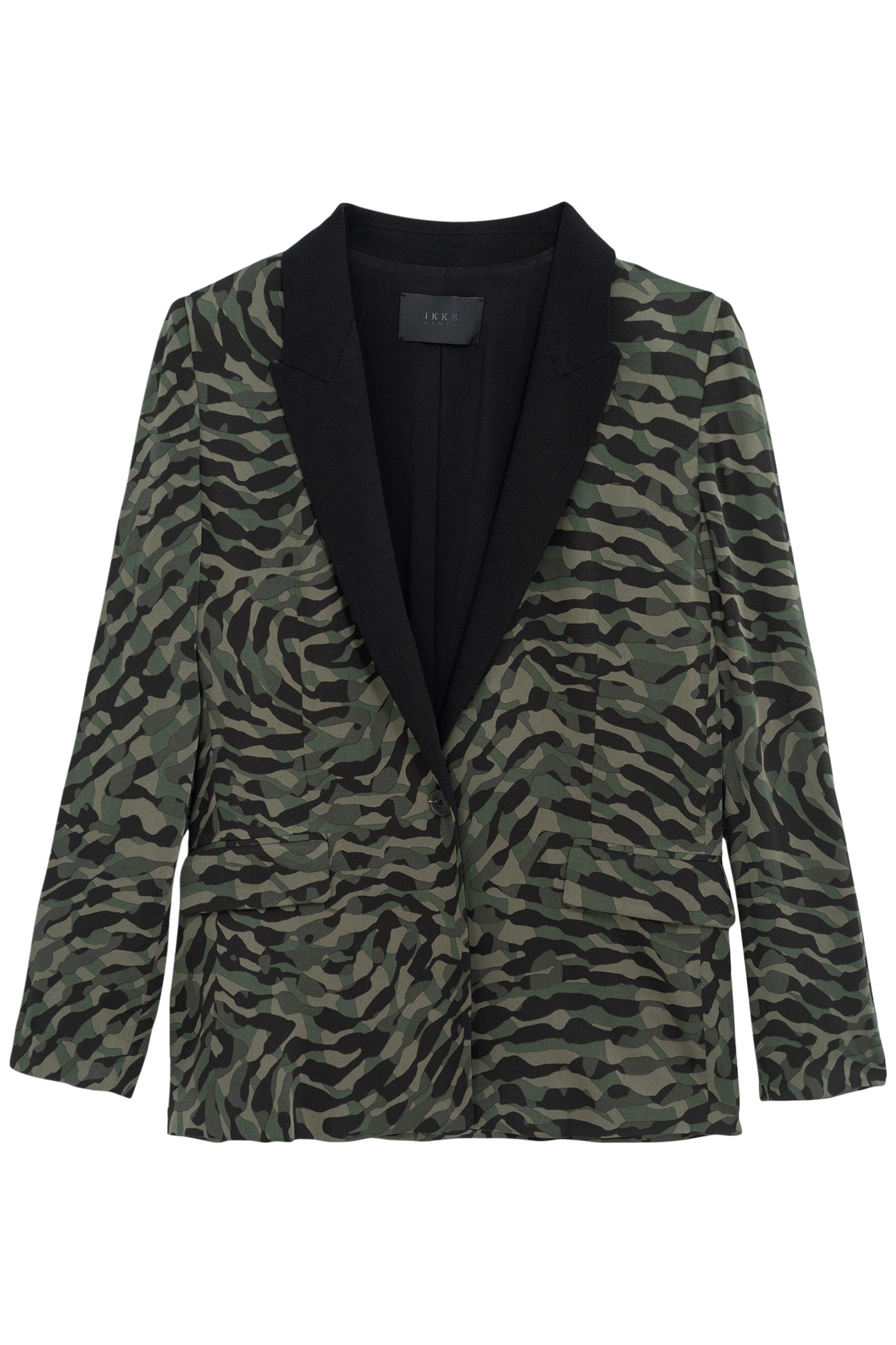 FLOWING KHAKI CAMOUFLAGE PRINT SUIT JACKET 4