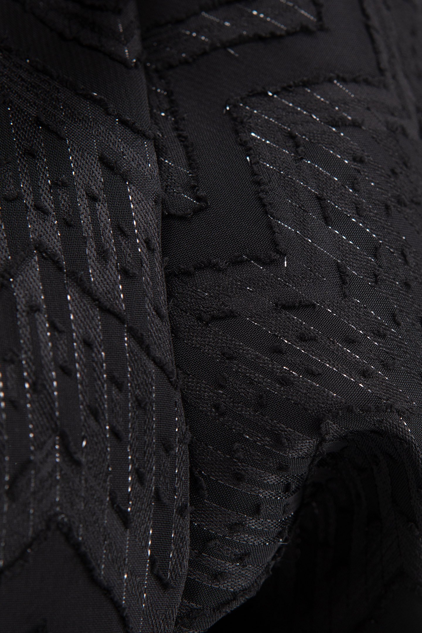 BLACK HERRINGBONE JACQUARD VOILE DRESS 8