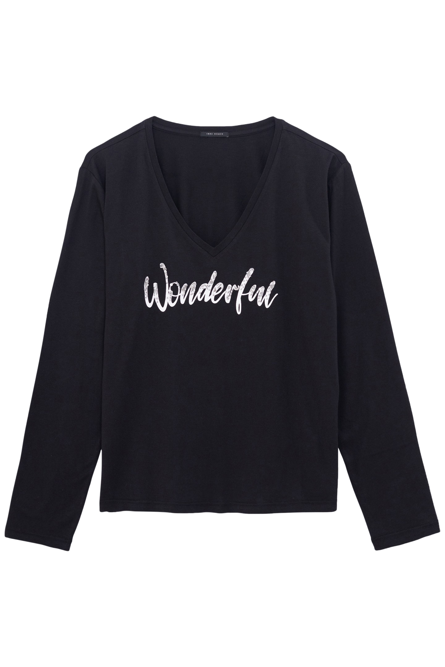 BLACK TEE-SHIRT WITH PEARL EMBROIDERY MESSAGE 3