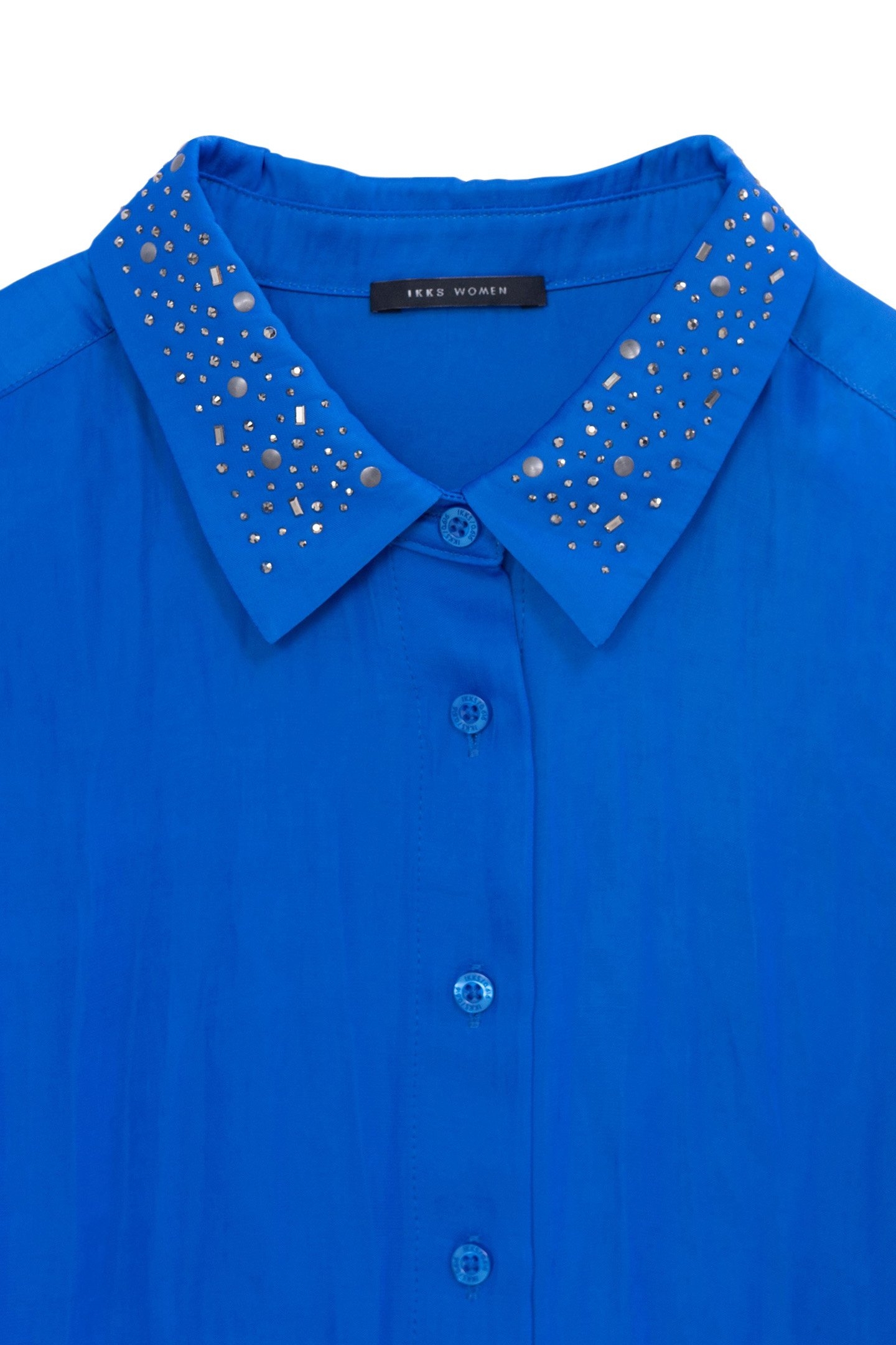 ELECTRIC BLUE SHORT SHIRT WITH SEQUIN CUFFS 2