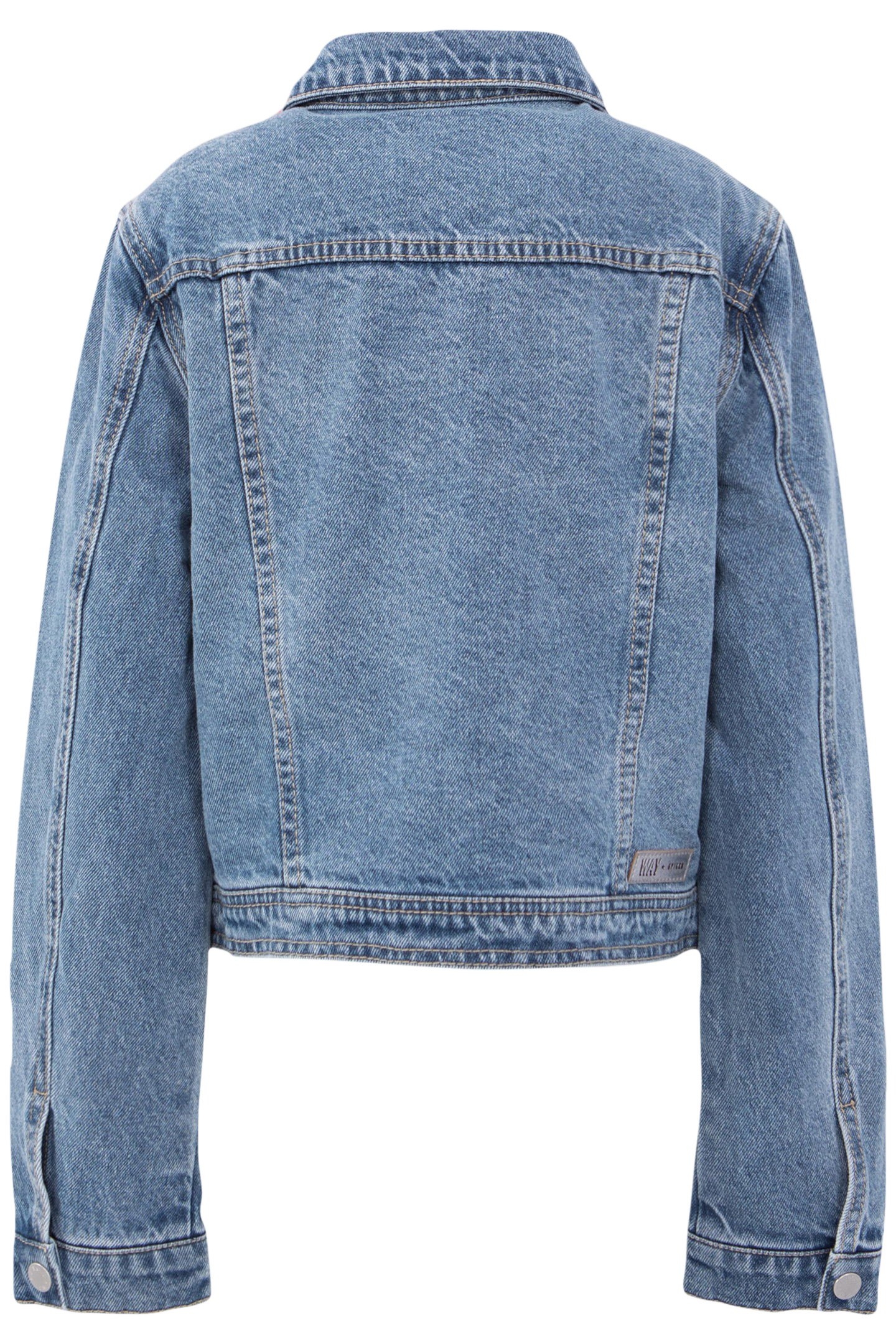 GIRLS’ BLUE WATERLESS DENIM CROPPED JACKET 3
